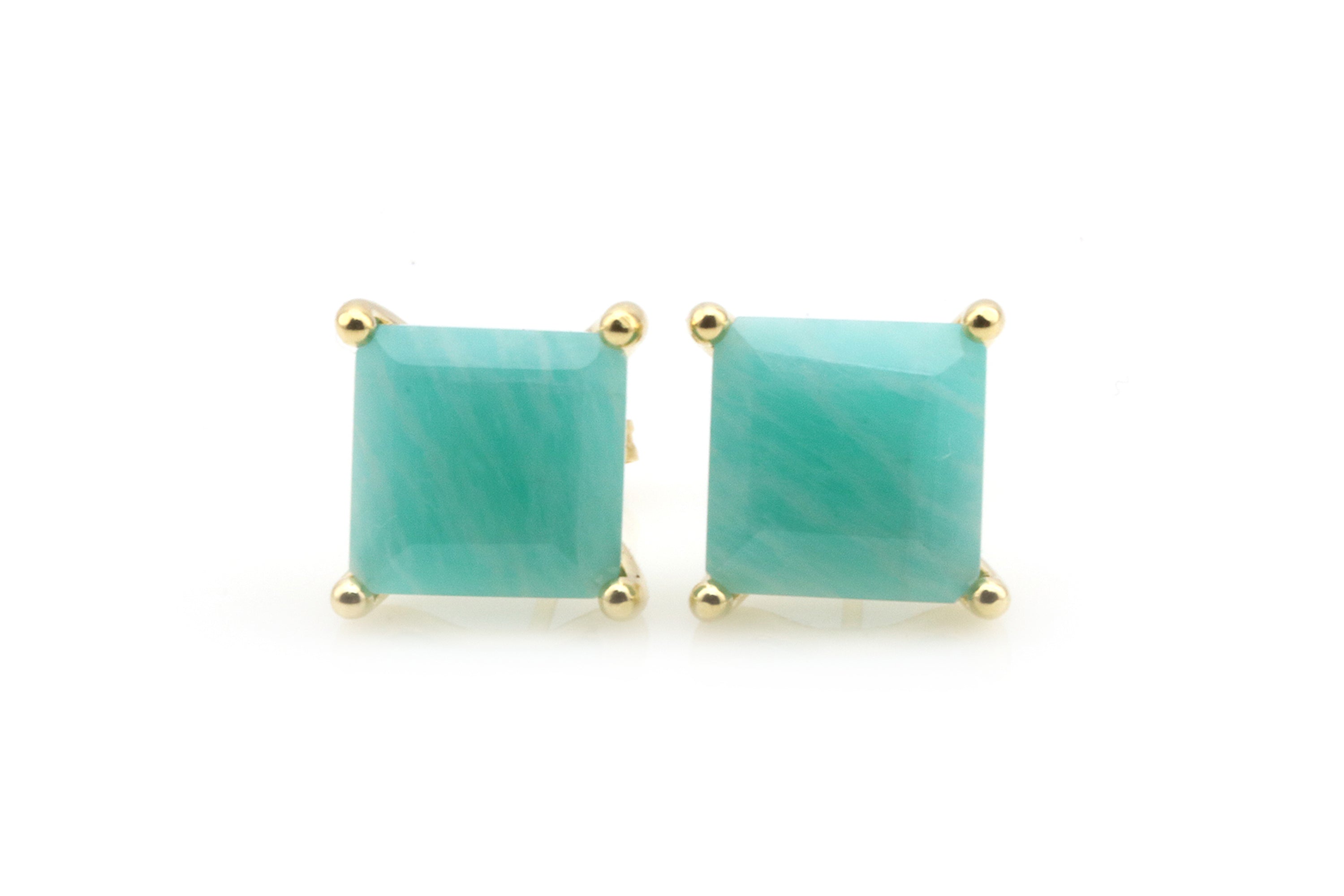 Amazing Amazonite Earrings in Gold Earrings Anemone Unique