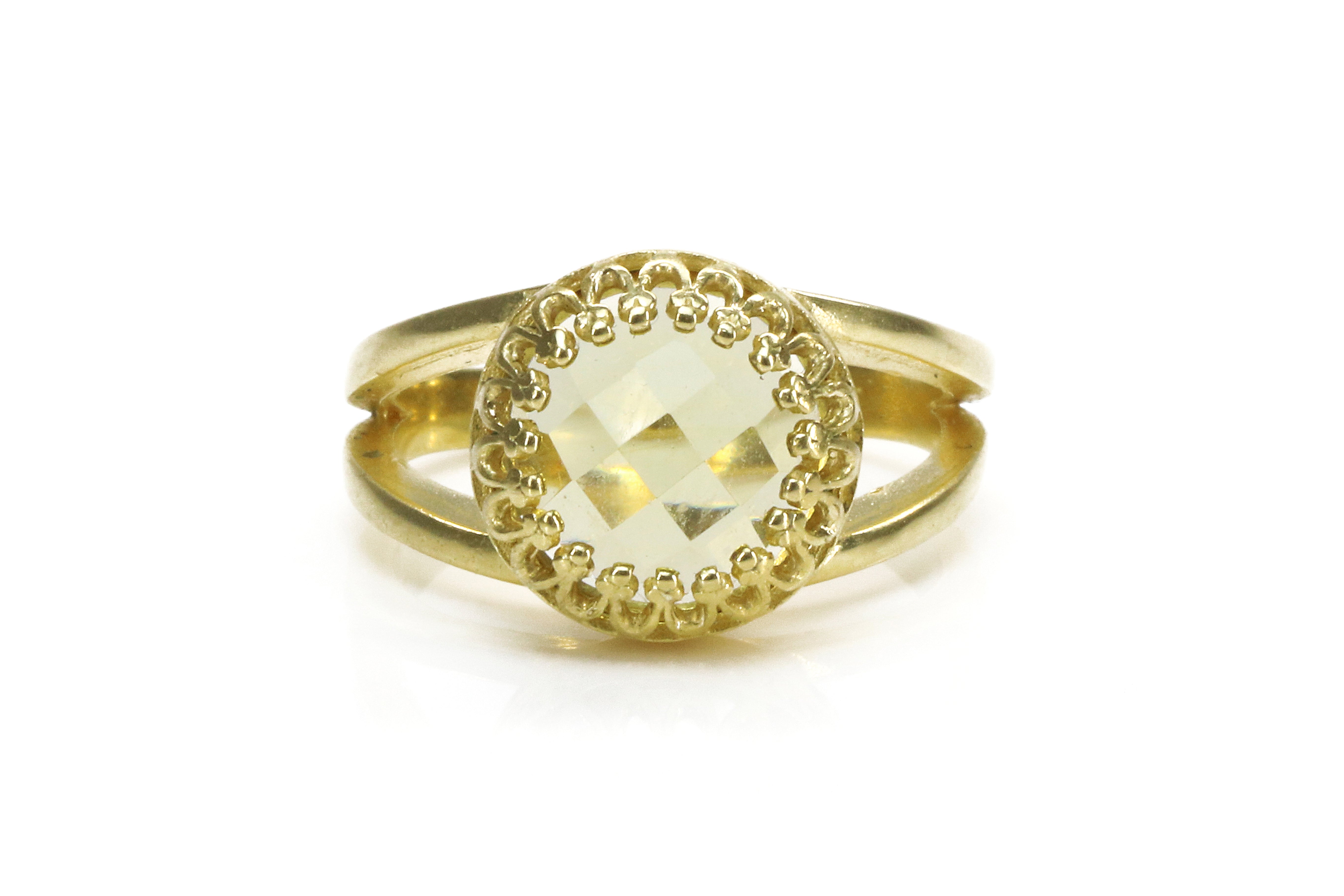 Lemon Quartz in 14K Gold-filled Band Rings Anemone Jewelry