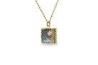 Square Labradorite Pendant Gold Necklace necklaces Anemone Jewelry