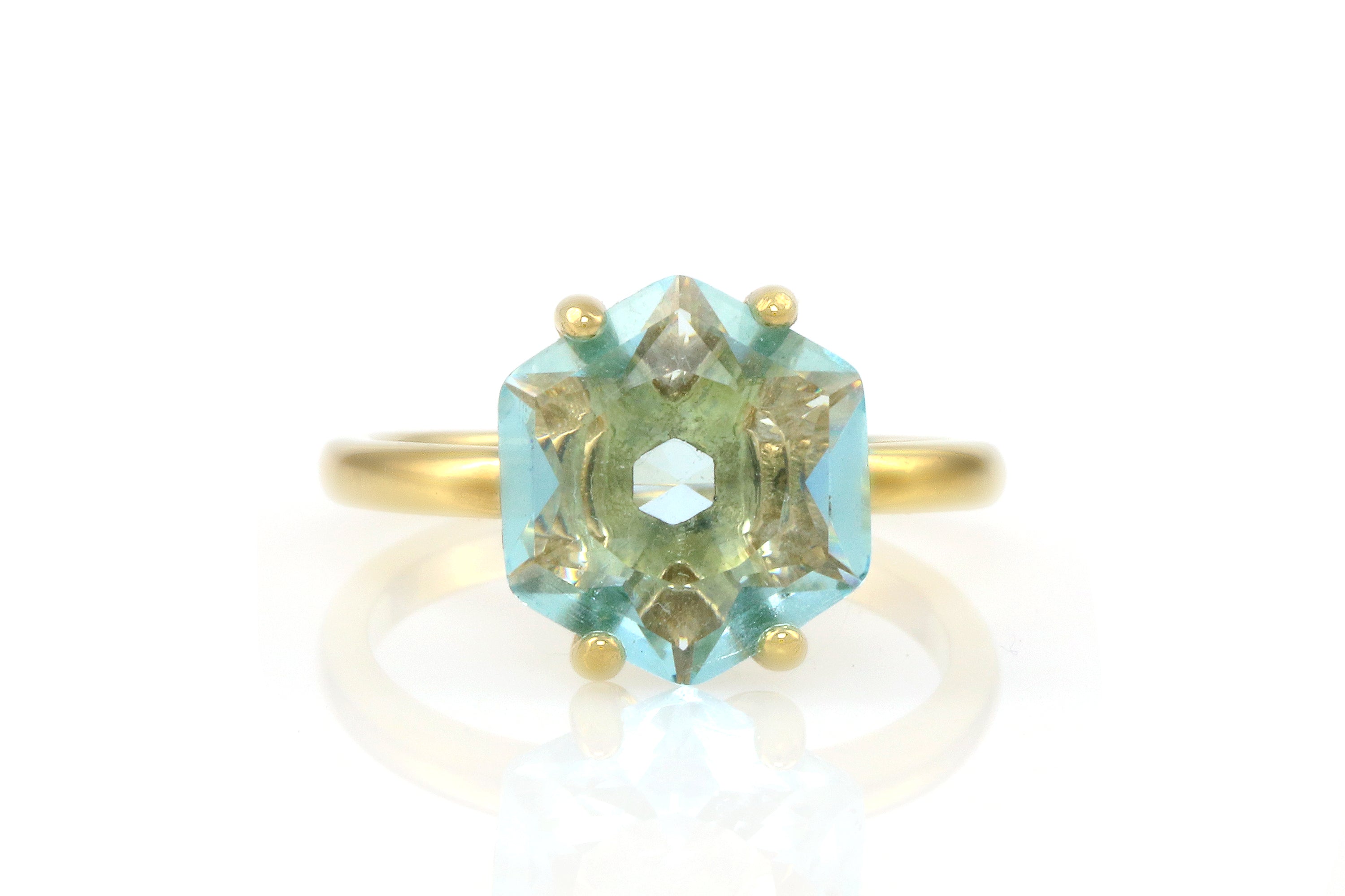 Gold Filled Hexagon Topaz Ring Rings Anemone Unique