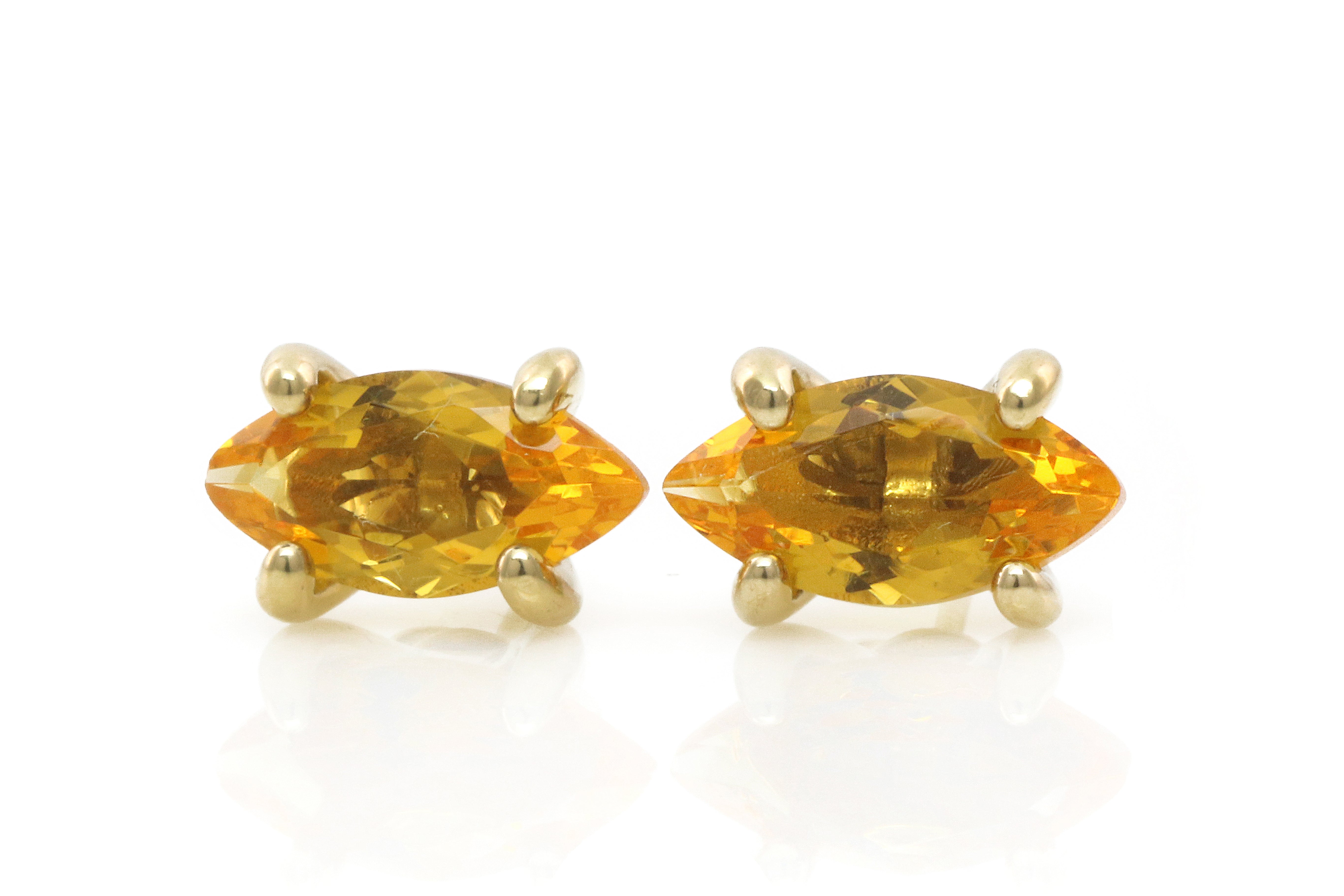 Unique Marquise Citrine Gold Earrings Earrings Anemone Unique