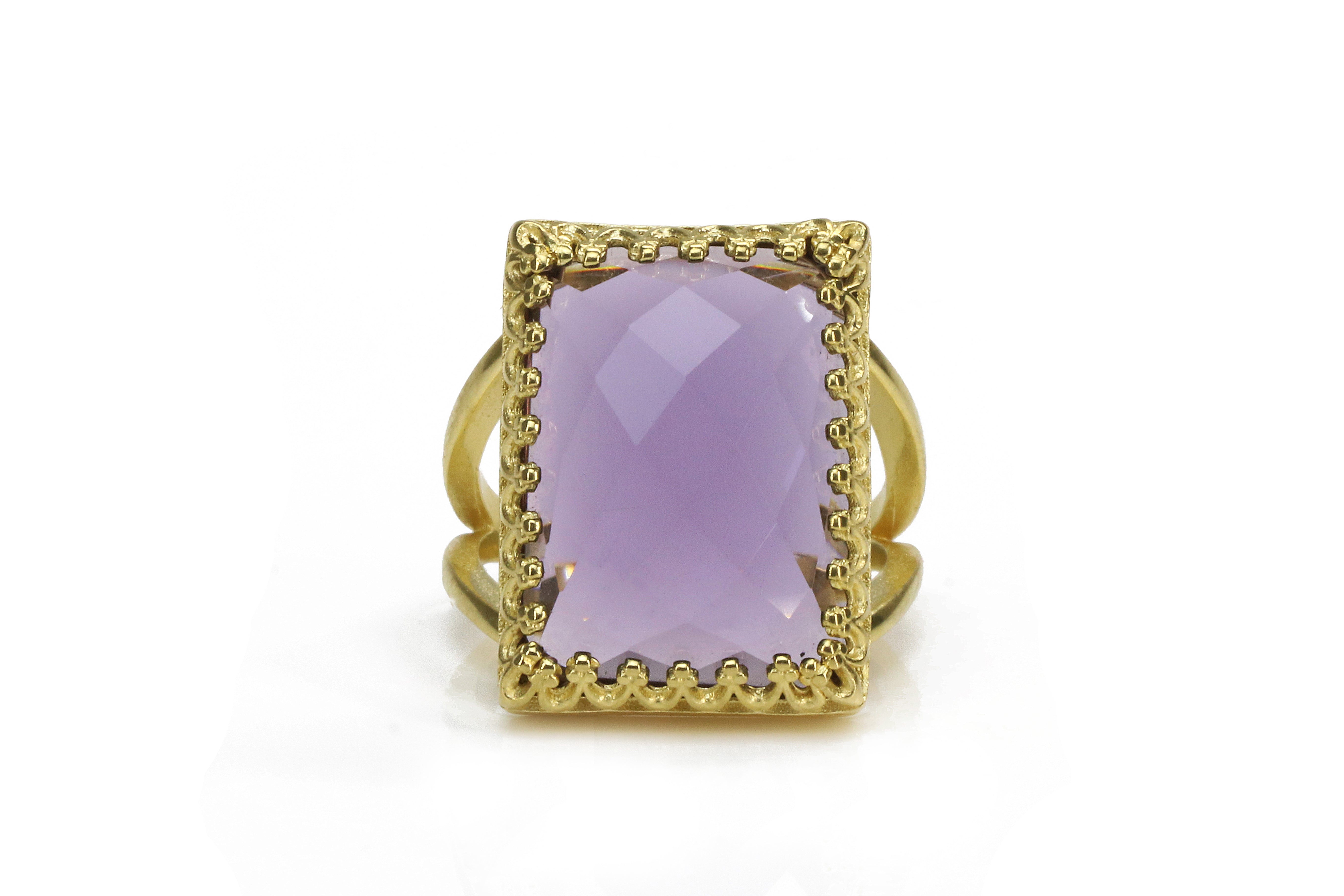 Amethyst Ring with 14k Gold-filled Band Rings Anemone Jewelry