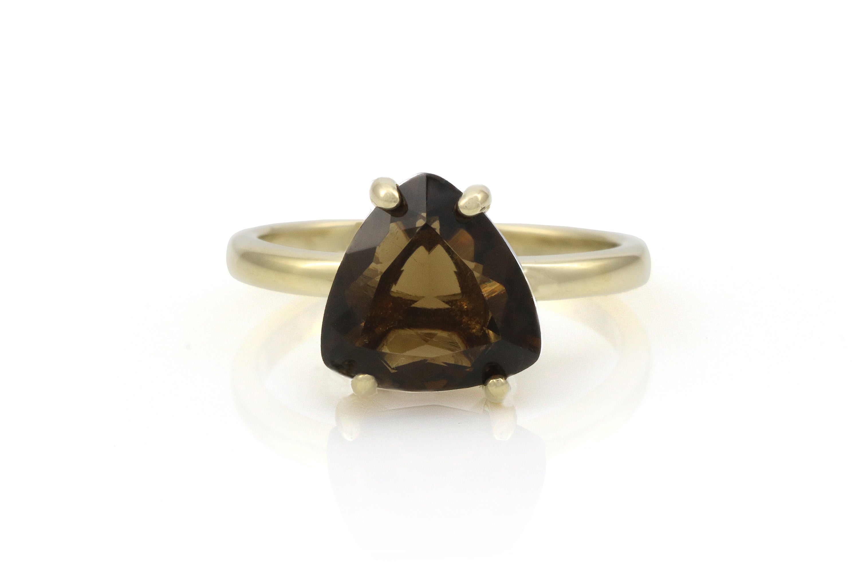 14K Gold Filled Ring with Smoky Quartz Rings Anemone Unique