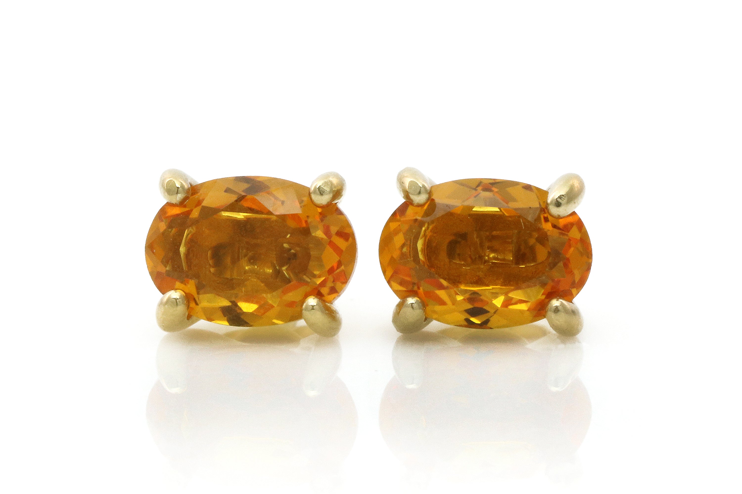 Oval Stud Citrine Earrings Earrings Anemone Unique