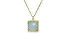 Delicate Aquamarine Pendant Gold Necklace necklaces Anemone Jewelry