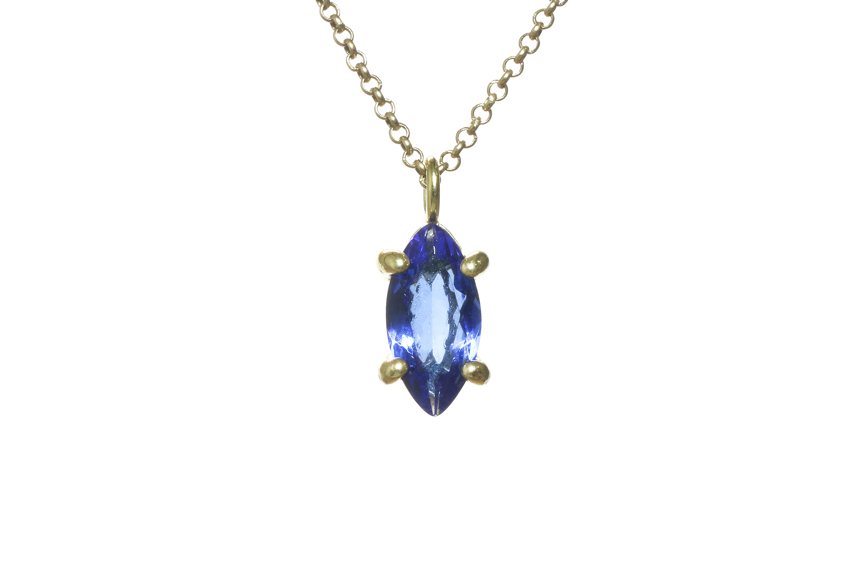 Vibrant Sapphire Gold Necklace necklaces Anemone Unique