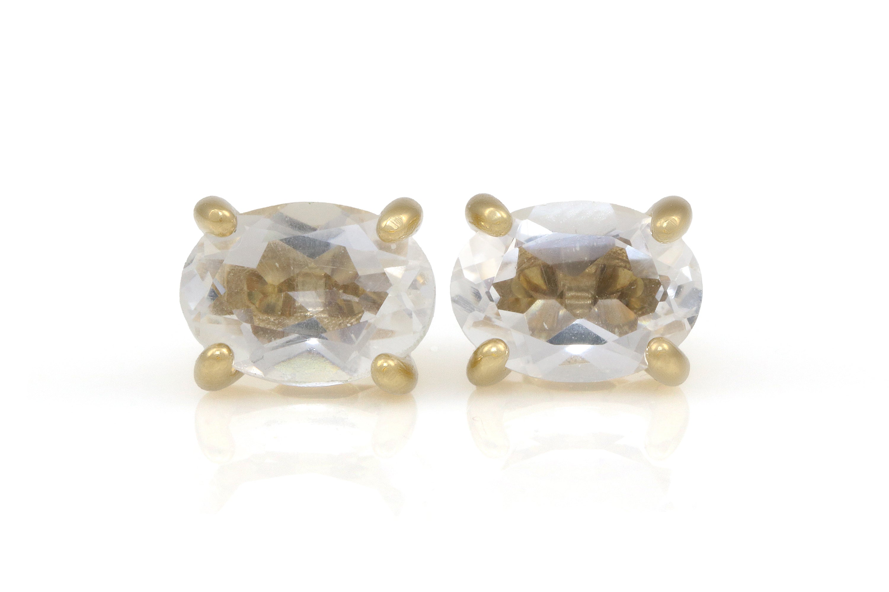 Lustrous Crystal Quartz Gold Earrings Earrings Anemone Unique