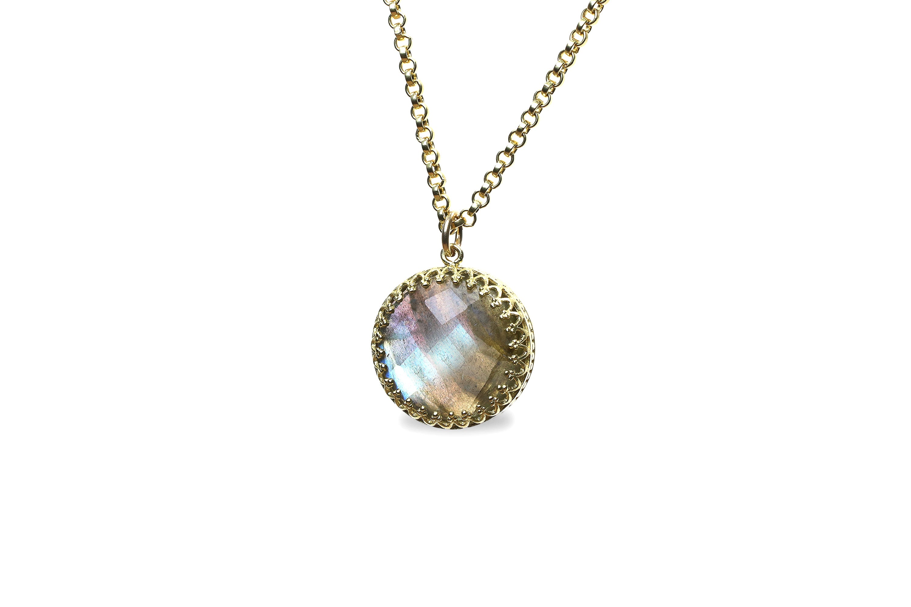 Luminescent Labradorite Silver Necklace necklaces Anemone Jewelry