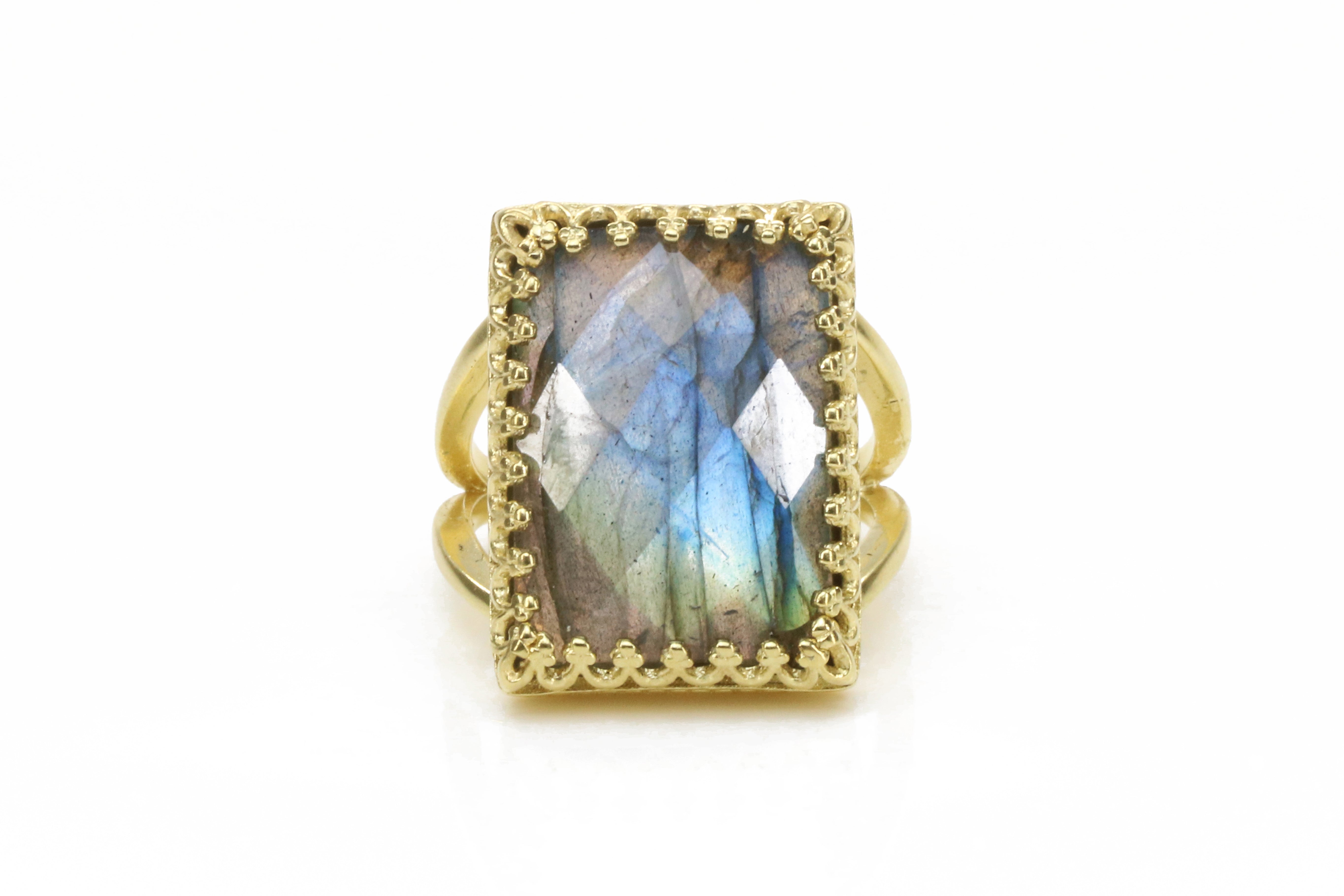 Labradorite in 14k Gold-filled Ring Band Rings Anemone Jewelry