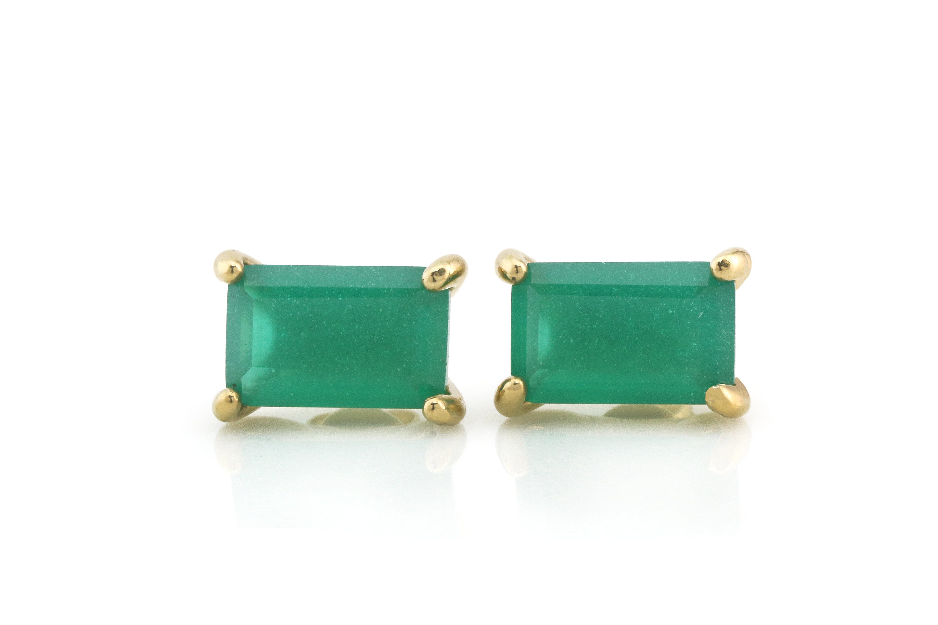 Luscious Gold Filled Green Onyx Earrings Earrings Anemone Unique
