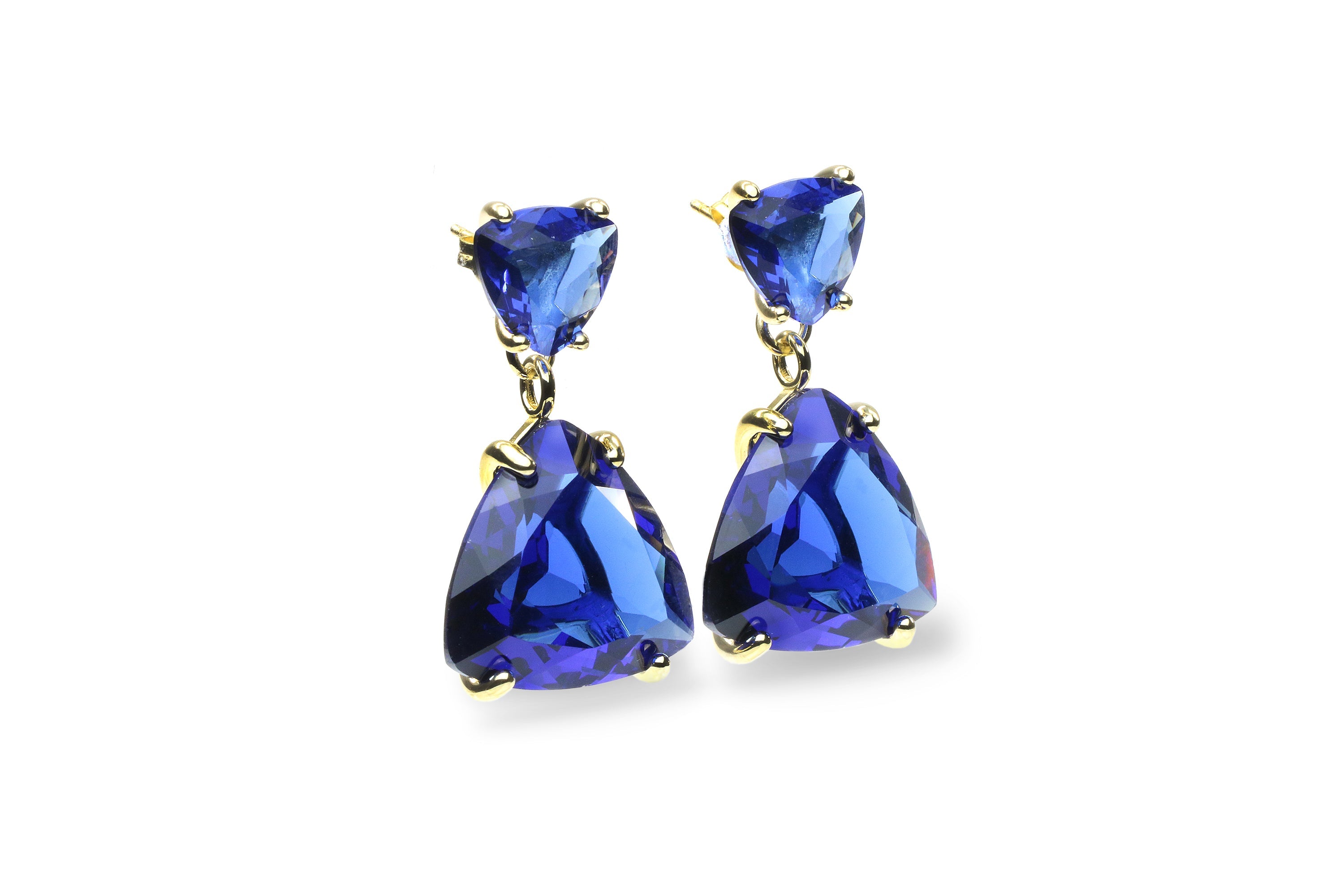 Vibrant Sapphire Earrings in 14k Gold Earrings Anemone Jewelry