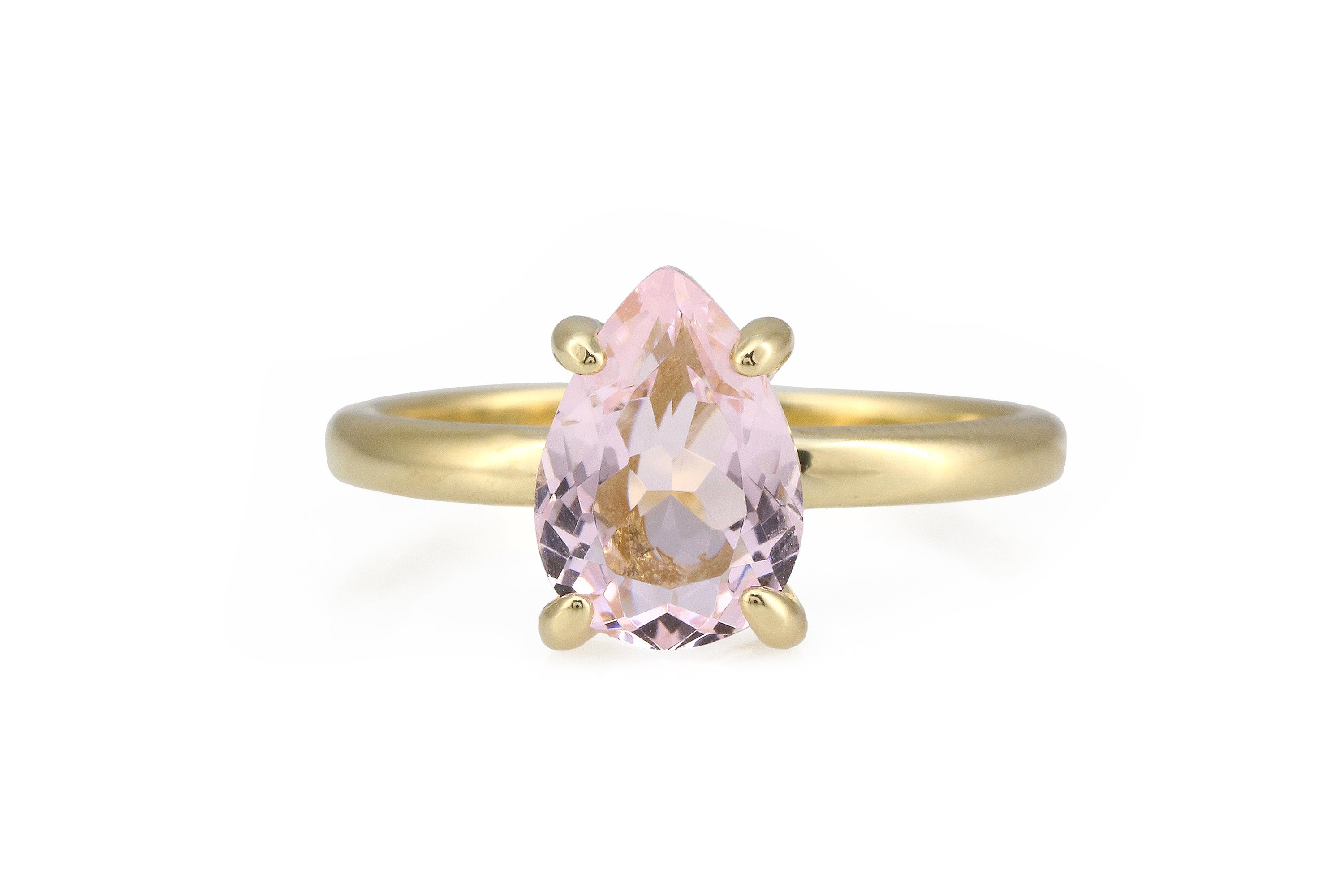 Teardrop Rose Quartz Ring in 14k Gold Filled Band Rings Anemone Unique