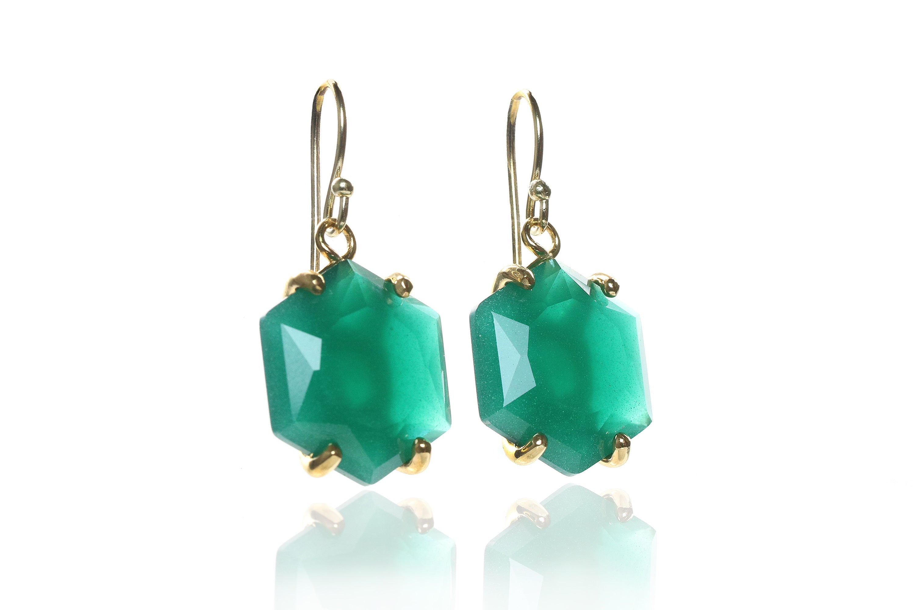 Contemporary Onyx Gold Earrings in Dangle Earrings Anemone Jewelry