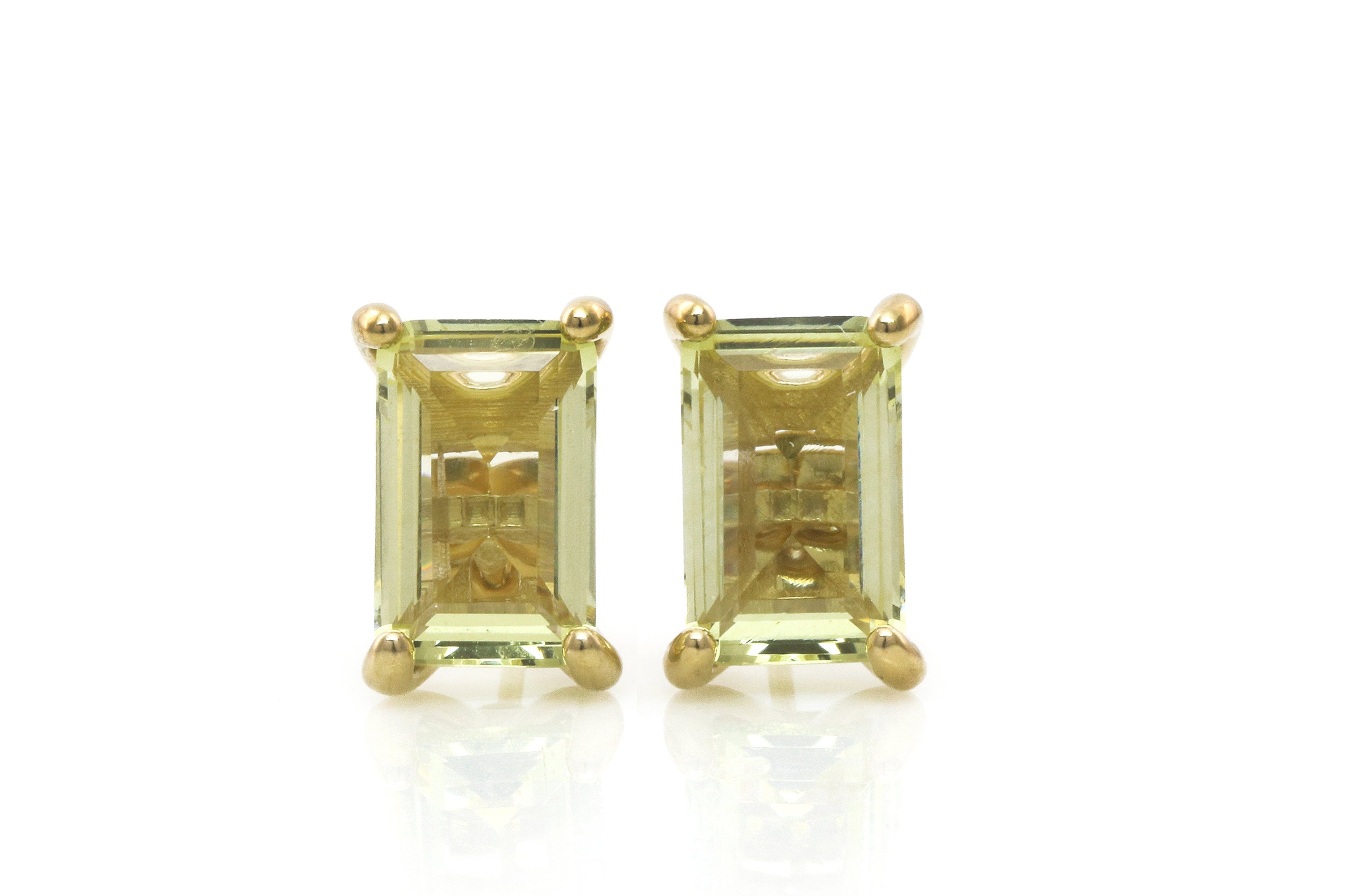 Lemon Quartz Stud Gold Earrings Earrings Anemone Unique