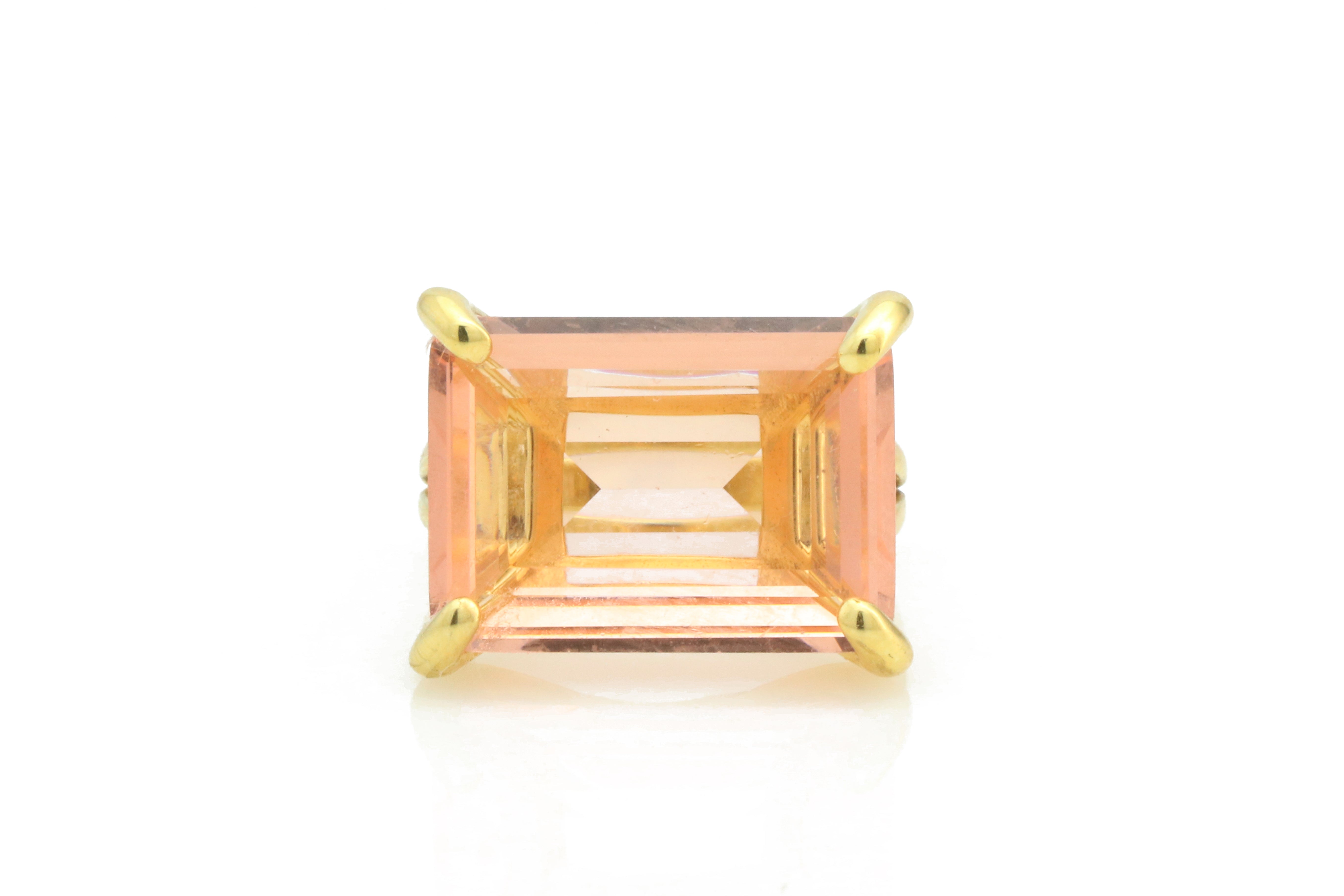 Lustrous Morganite Ring in Gold Rings Anemone Jewelry