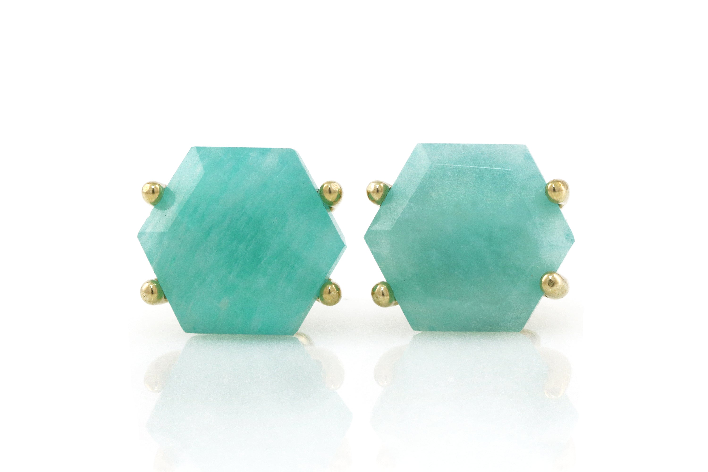 Gold Filled Hexagon Amazonite Earrings Earrings Anemone Unique