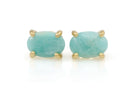Delicate Oval Amazonite Gold Earrings Earrings Anemone Unique