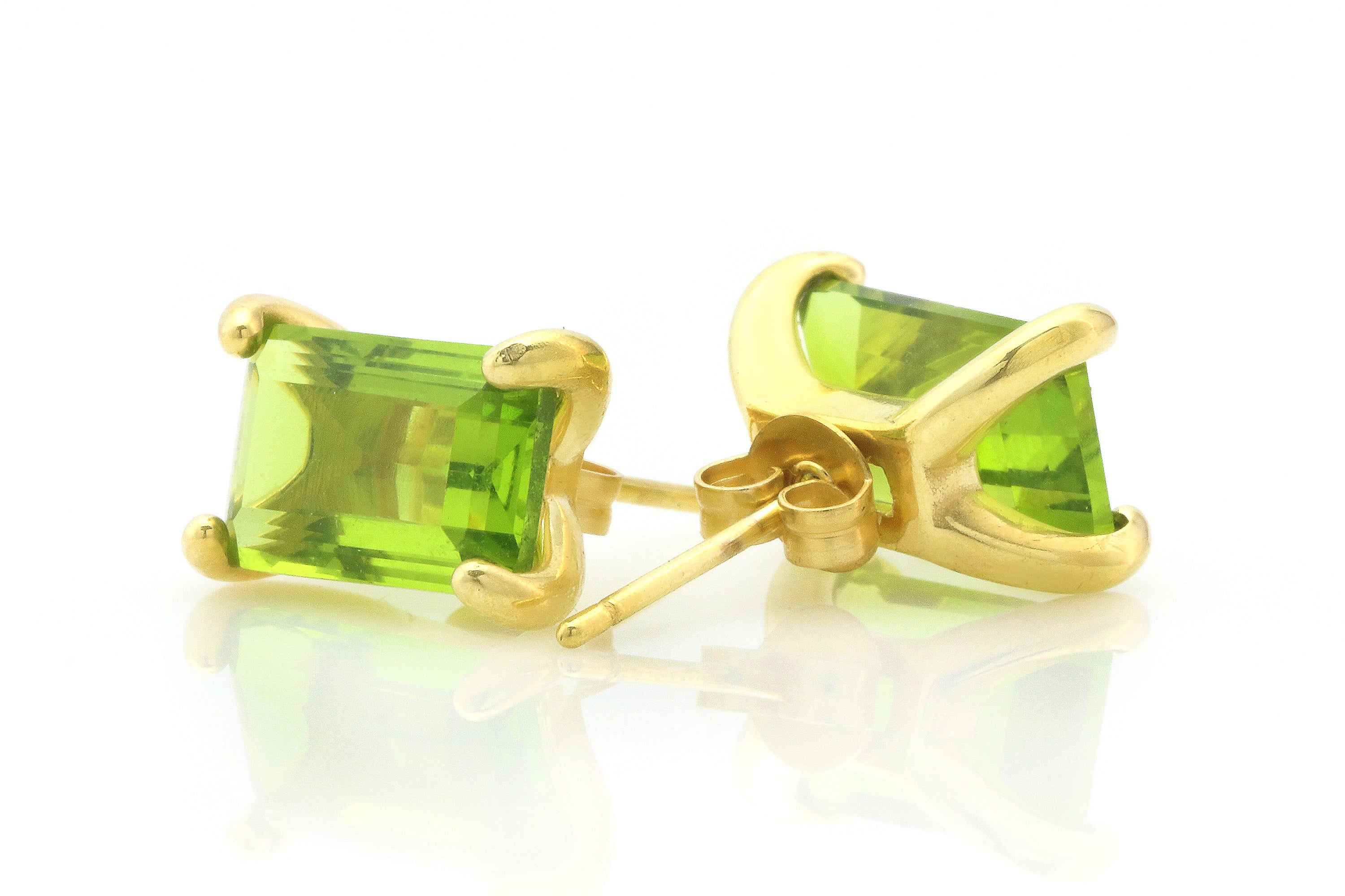 Rectangle Peridot Sterling Silver Earring Earrings Anemone Unique