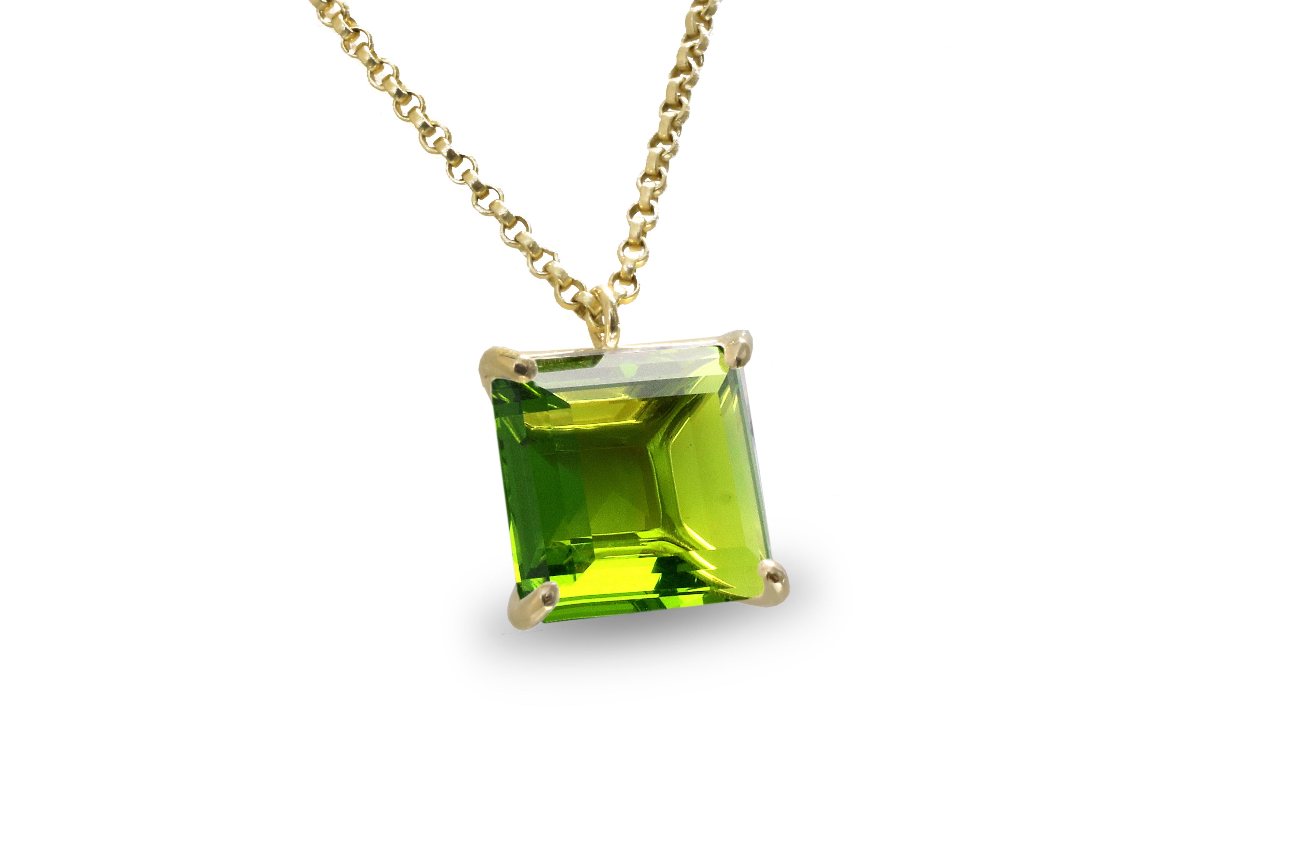 Vibrant Peridot Necklace in 14k Gold Filled necklaces Anemone Jewelry