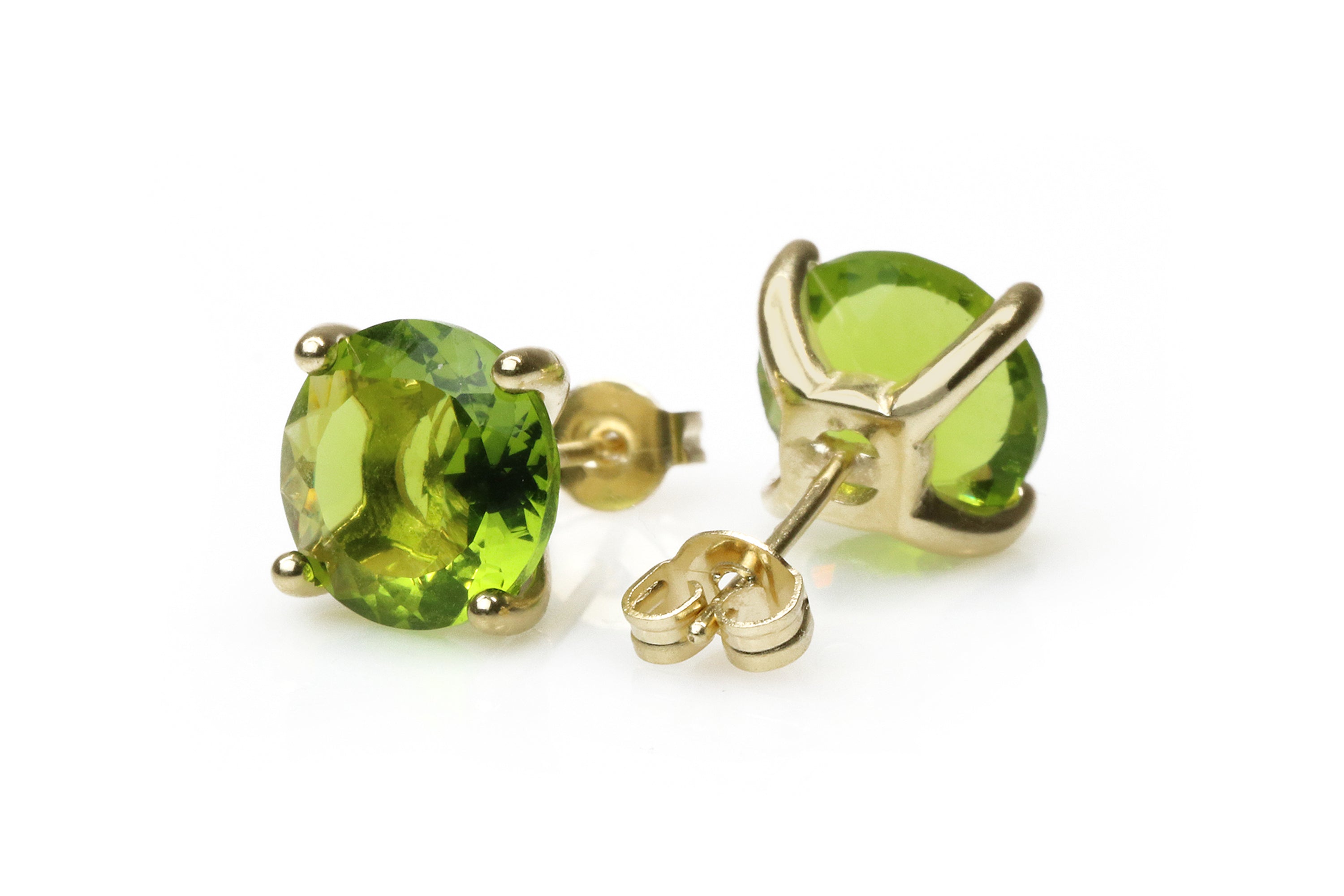 Glam Peridot Gold Stud Earrings Earrings Anemone Unique