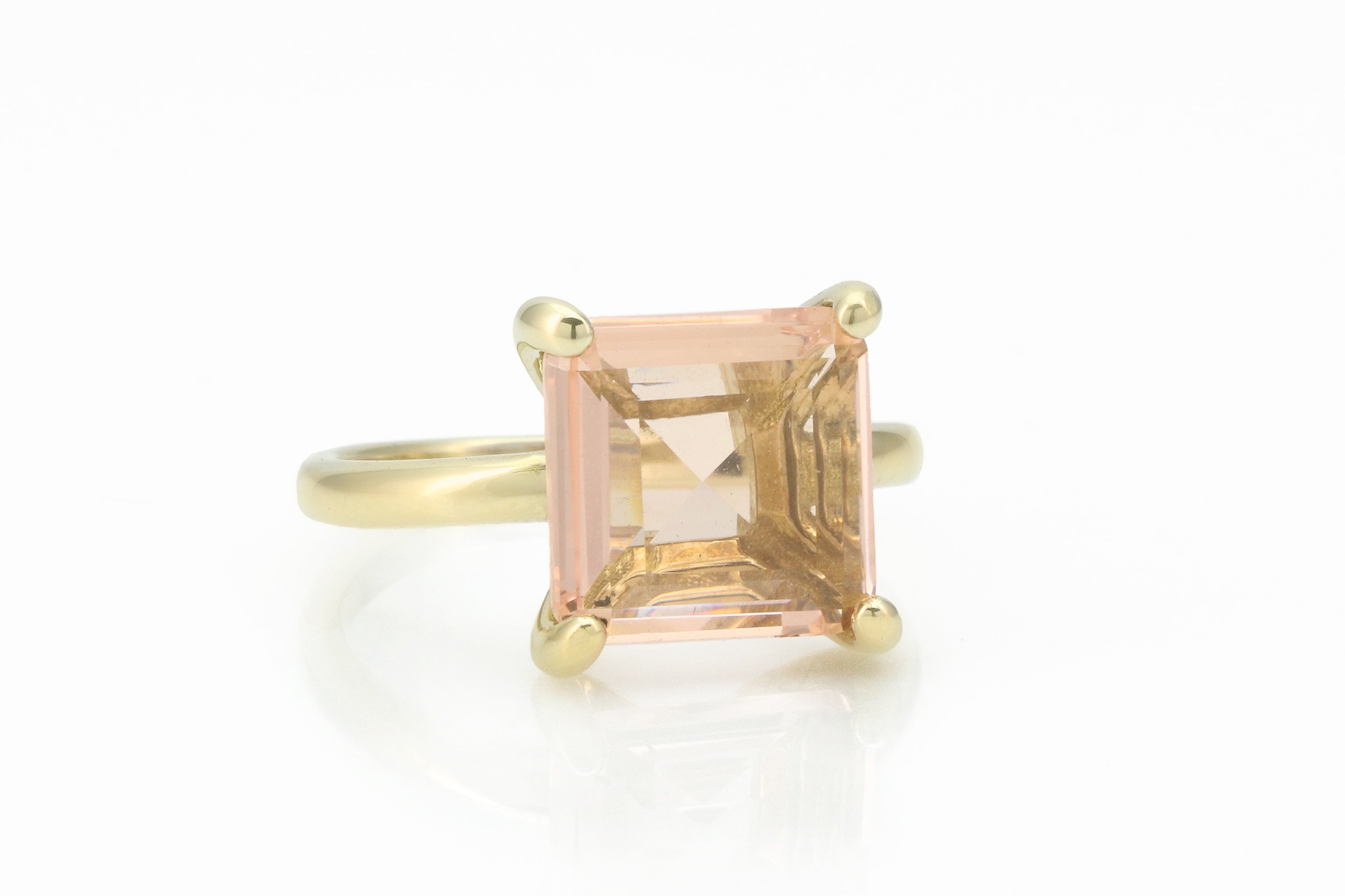 Alluring Square Morganite Gold Filled Ring Rings Anemone Unique