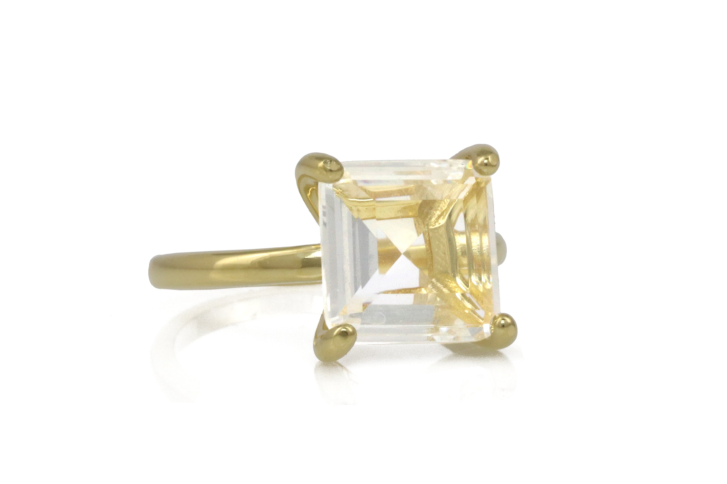 Splendid Crystal Quartz Gold Ring Rings Anemone Unique