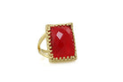 Fine Rectangle Ruby Ring in Gold Rings Anemone Jewelry