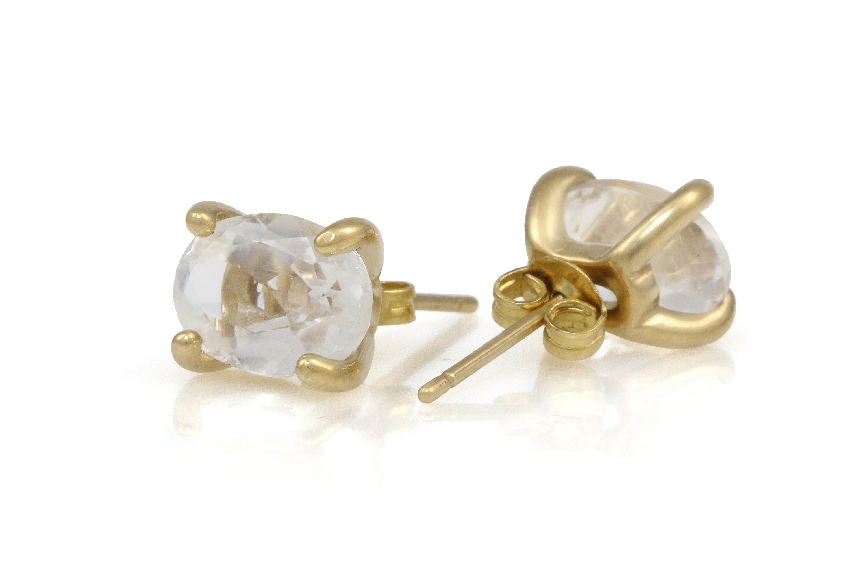 Lustrous Crystal Quartz Gold Earrings Earrings Anemone Unique