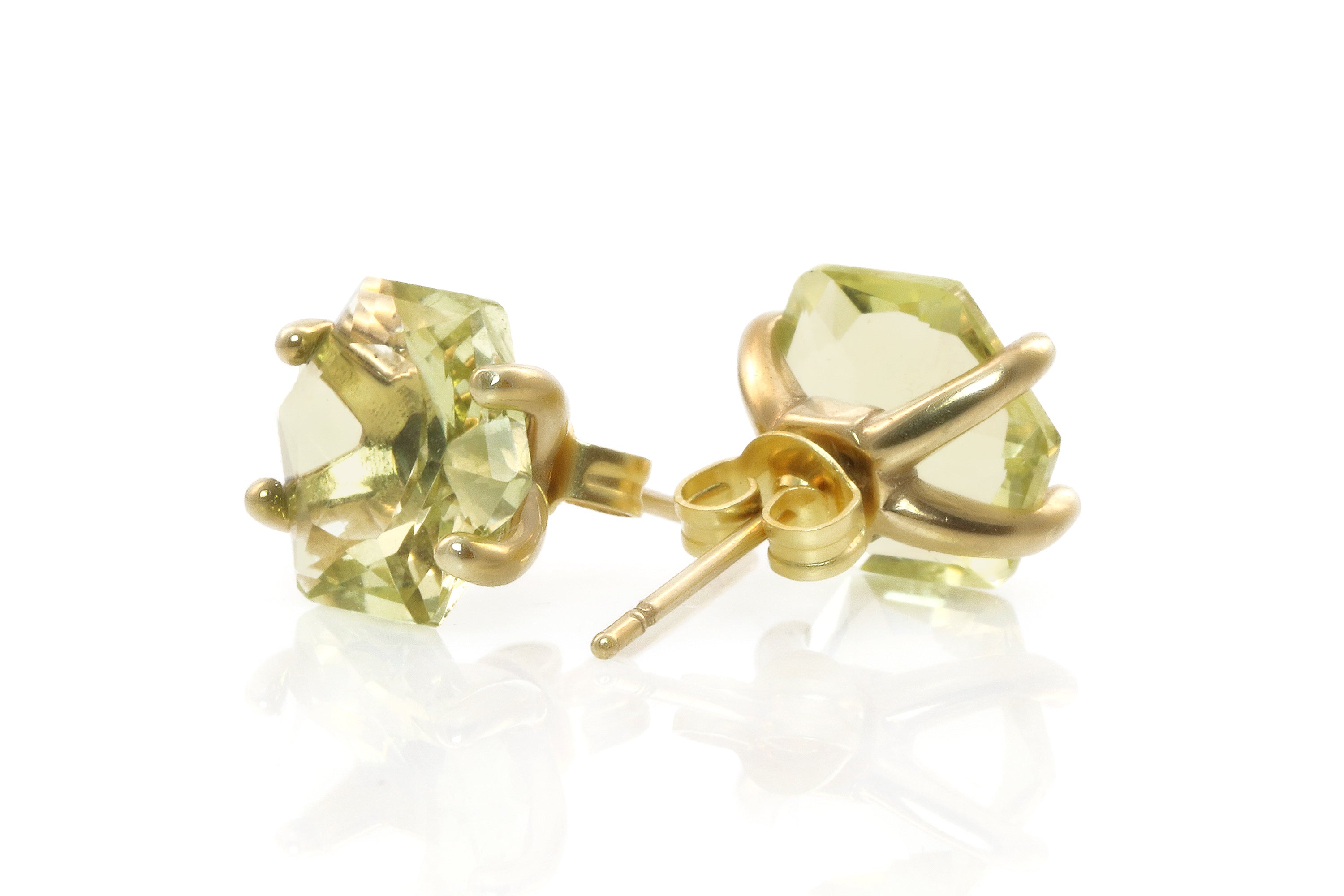 Artisan Lemon Quartz 14k Gold Earrings Earrings Anemone Unique