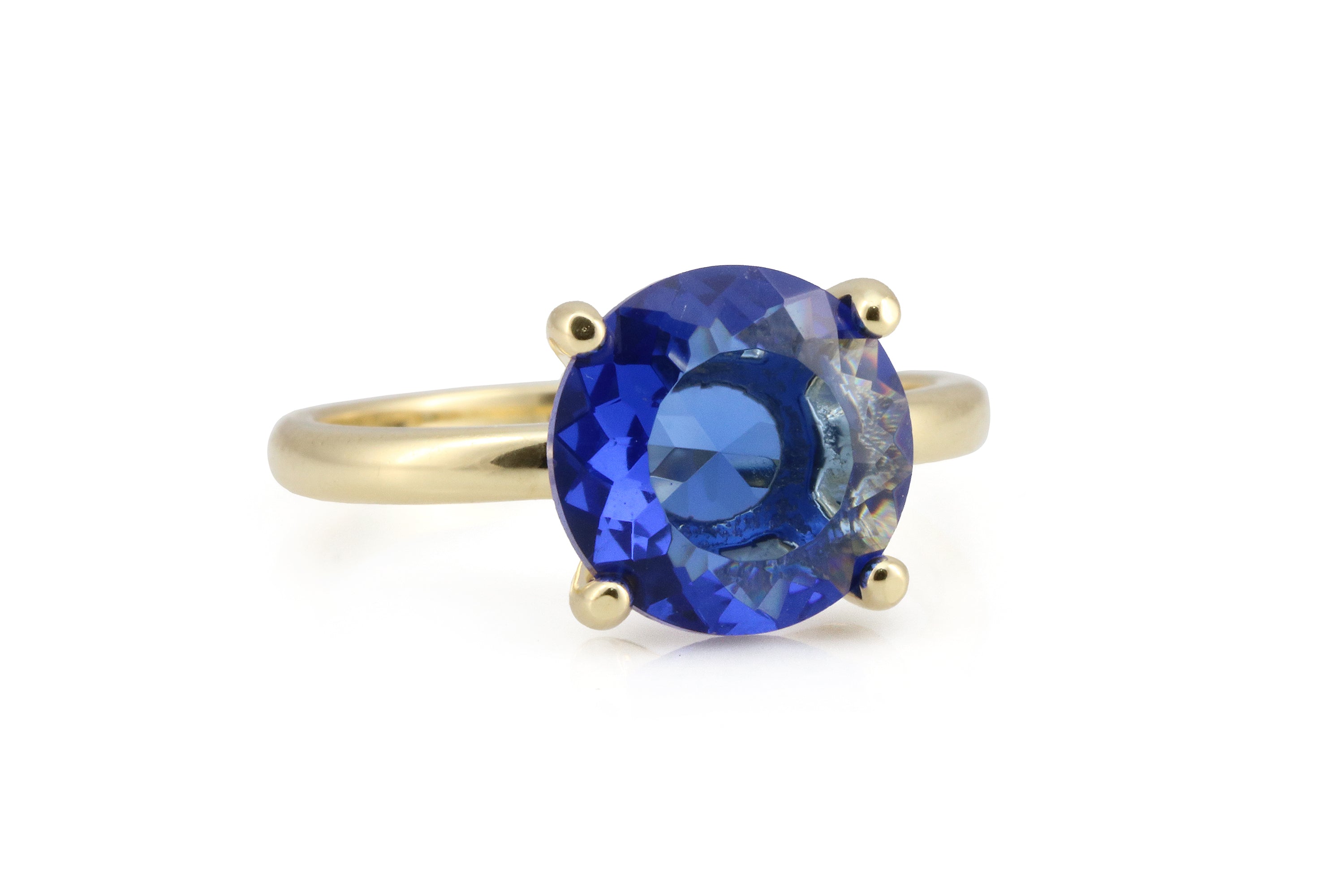 Stunning Sapphire Gold Filled Ring Anemone Unique