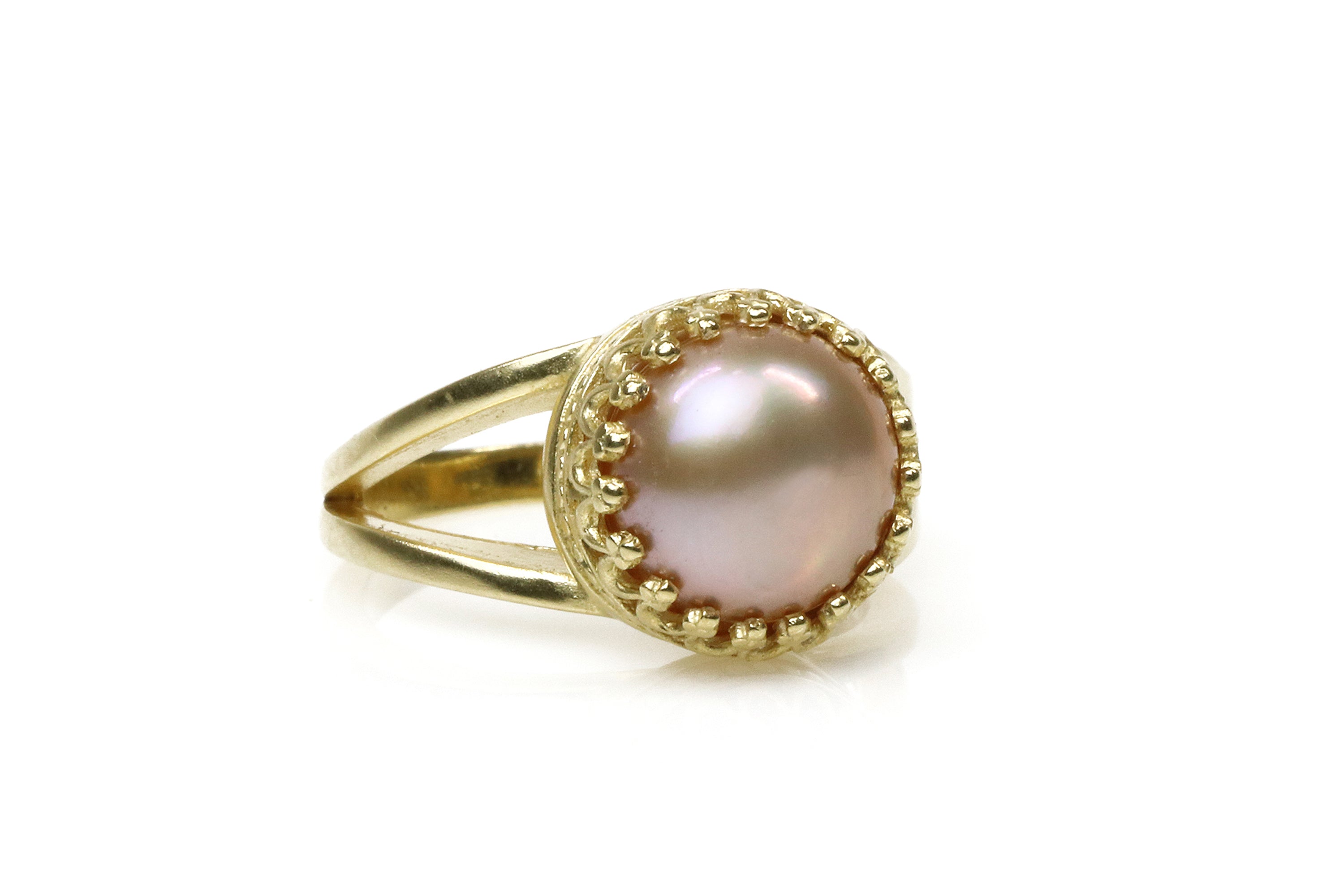 925 Sterling Silver Ring with Pink Freshwater Pearl Rings Anemone Jewelry