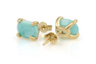 Delicate Oval Amazonite Gold Earrings Earrings Anemone Unique