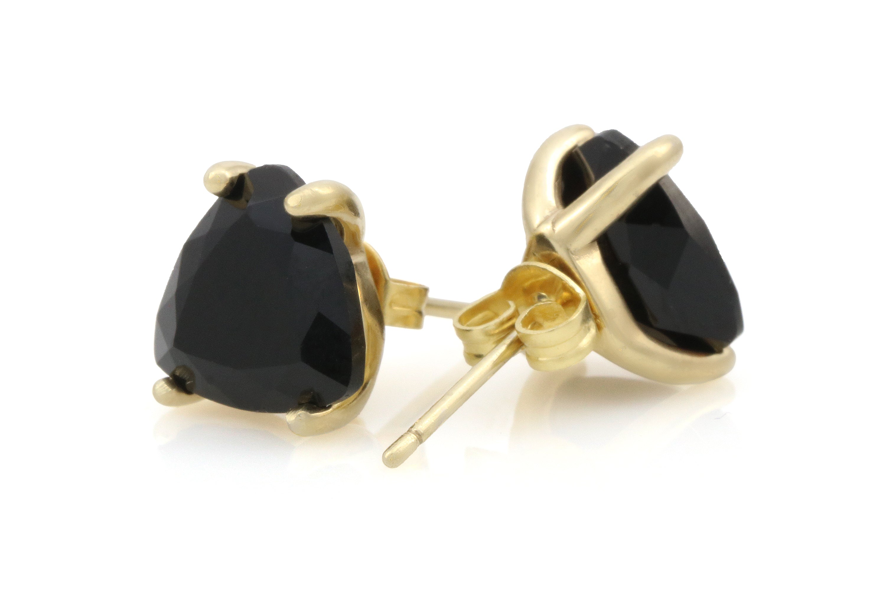 Sterling Silver Trillion Black Onyx Stud Earrings Earrings Anemone Unique