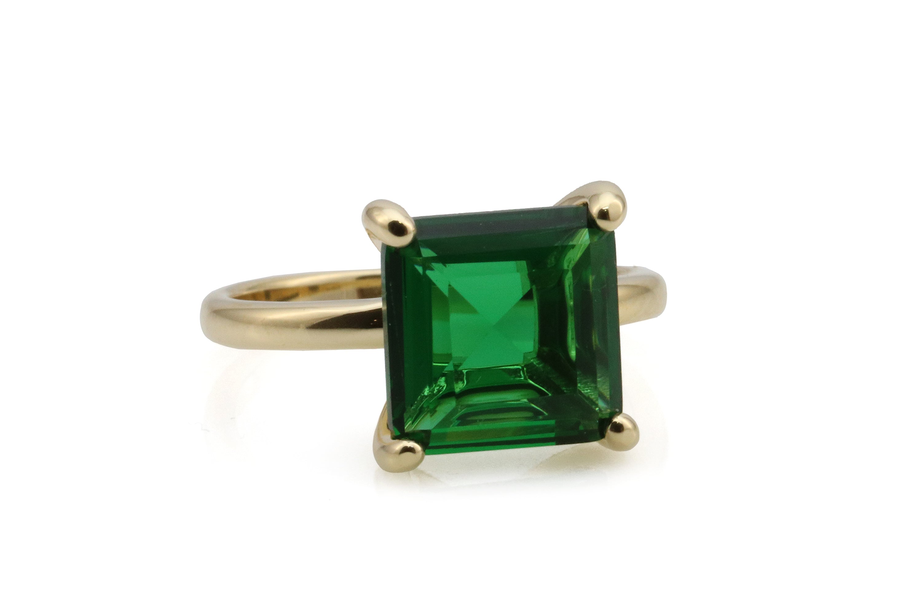 Classy Gold Emerald Ring Rings Anemone Unique