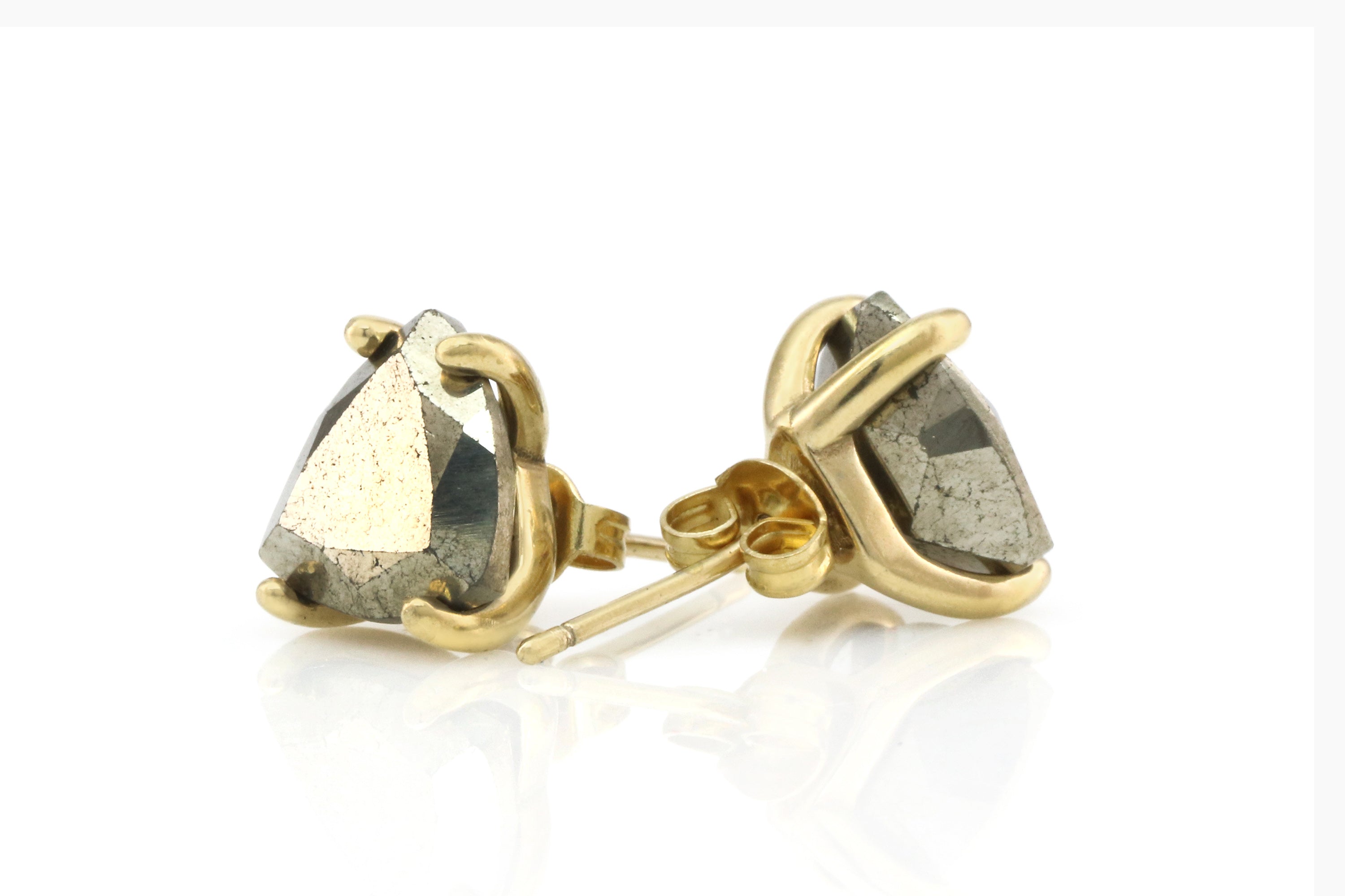 Trilliant 925 Sterling Silver Pyrite Earrings Earrings Anemone Unique