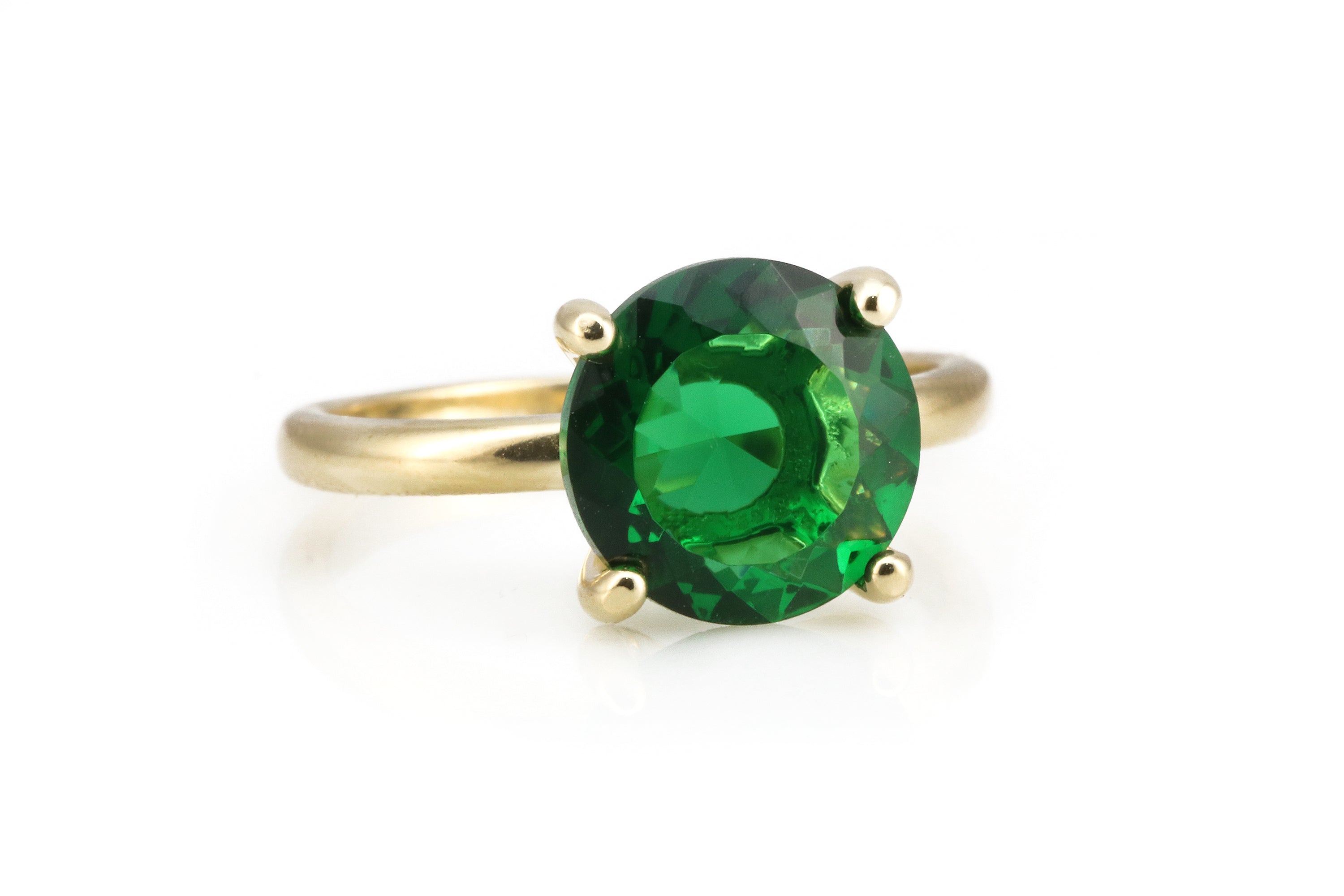Adorable Emerald Ring in 925 Silver Anemone Unique