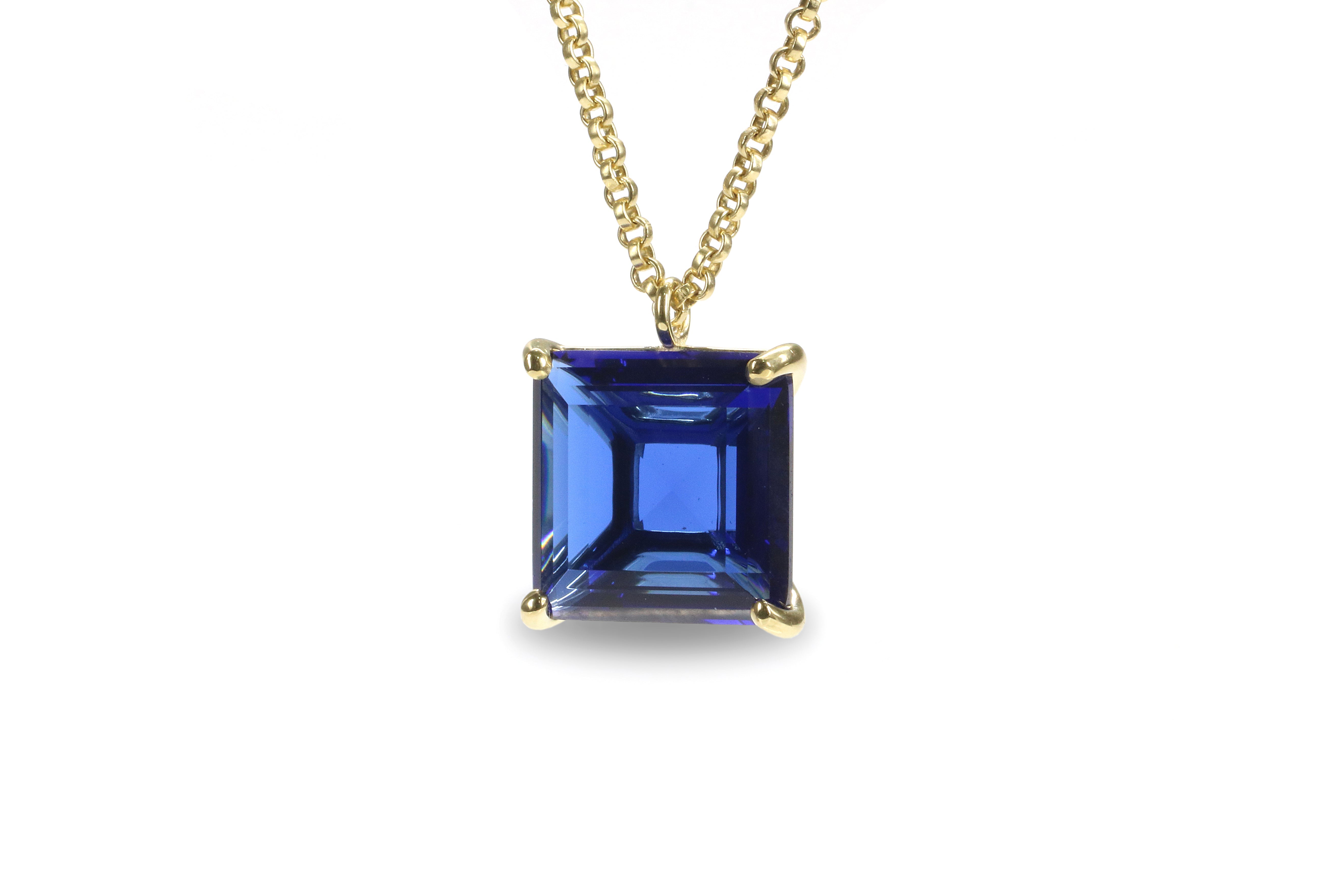 Blue Sapphire Pendant Necklace in Gold necklaces Anemone Jewelry