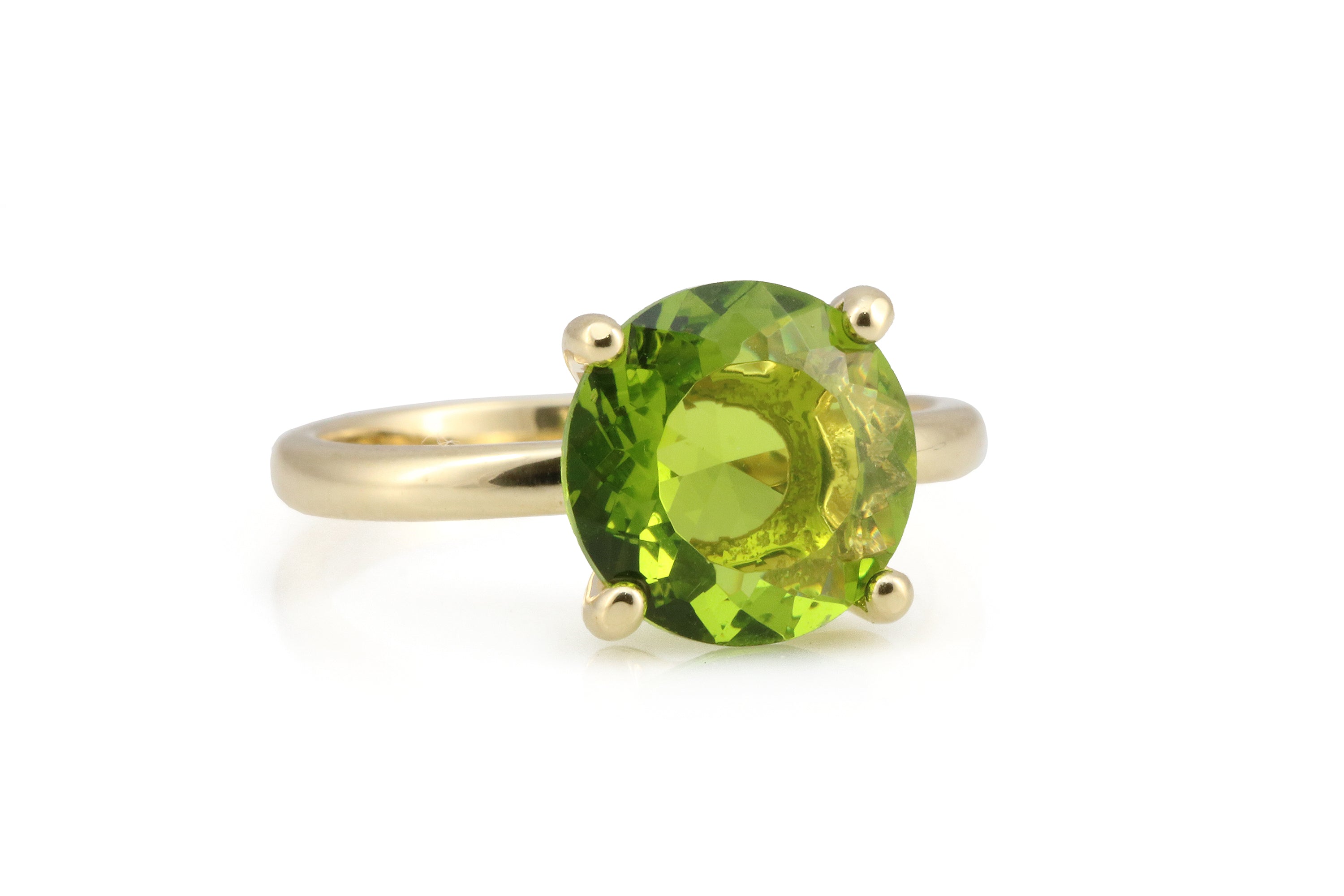 10mm Peridot 925 Silver Women Ring Rings Anemone Unique