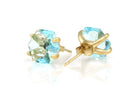 Gold Blue Topaz Earrings Earrings Anemone Unique