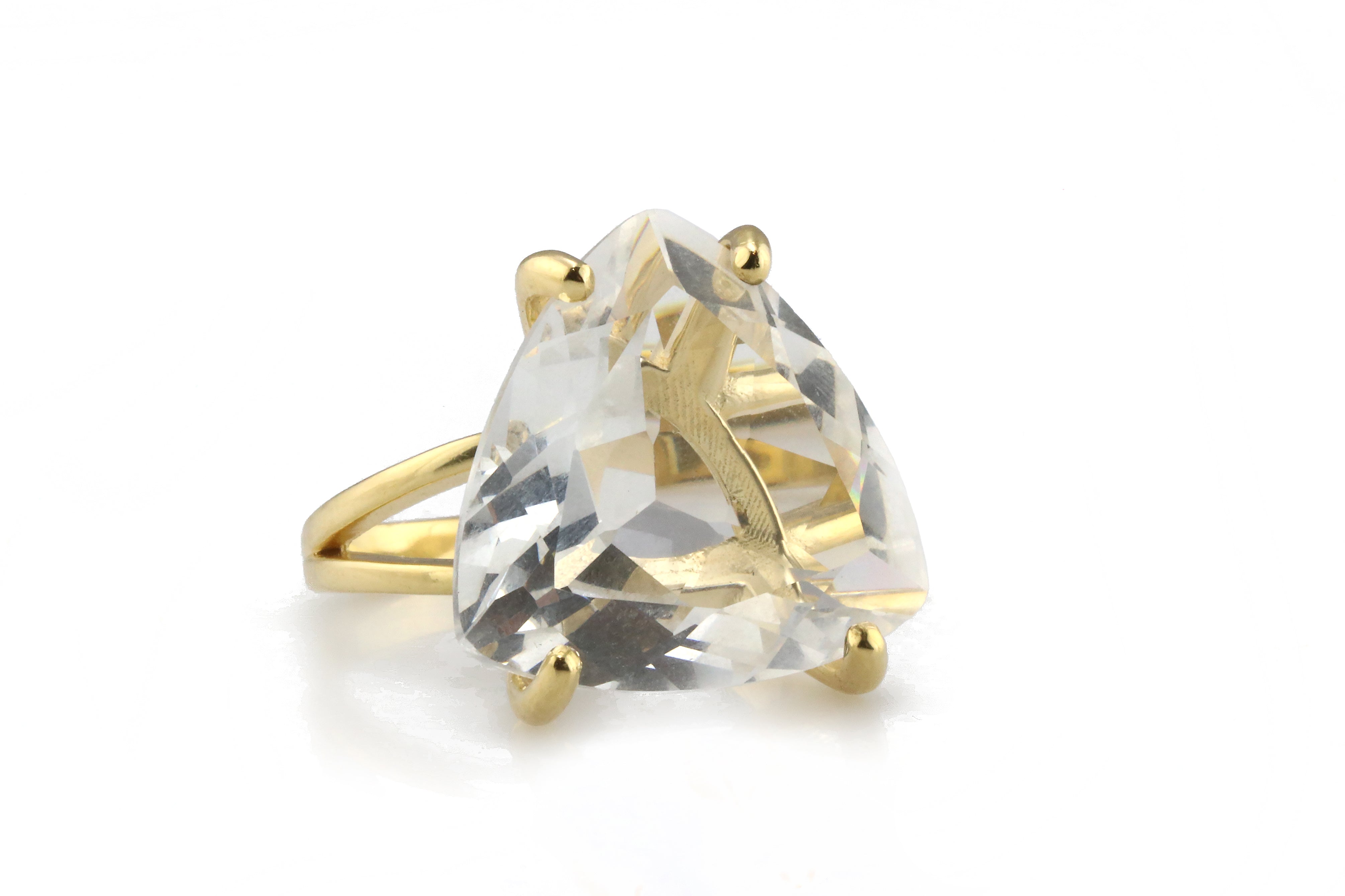 Crystal Quartz in 14k Yellow Gold-filled Ring Band Rings Anemone Jewelry