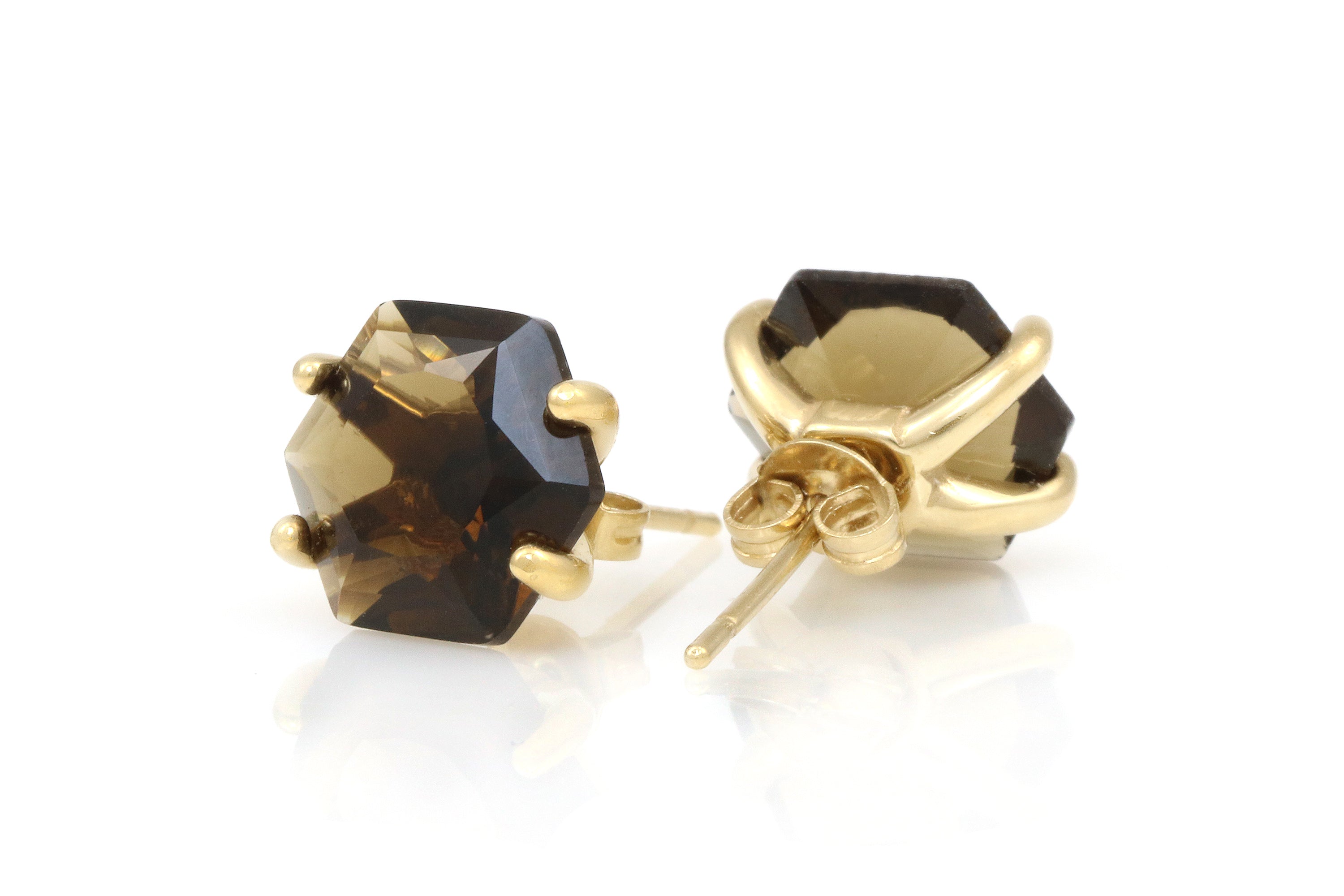 Attractive Smoky Quartz Gold Earrings Earrings Anemone Unique