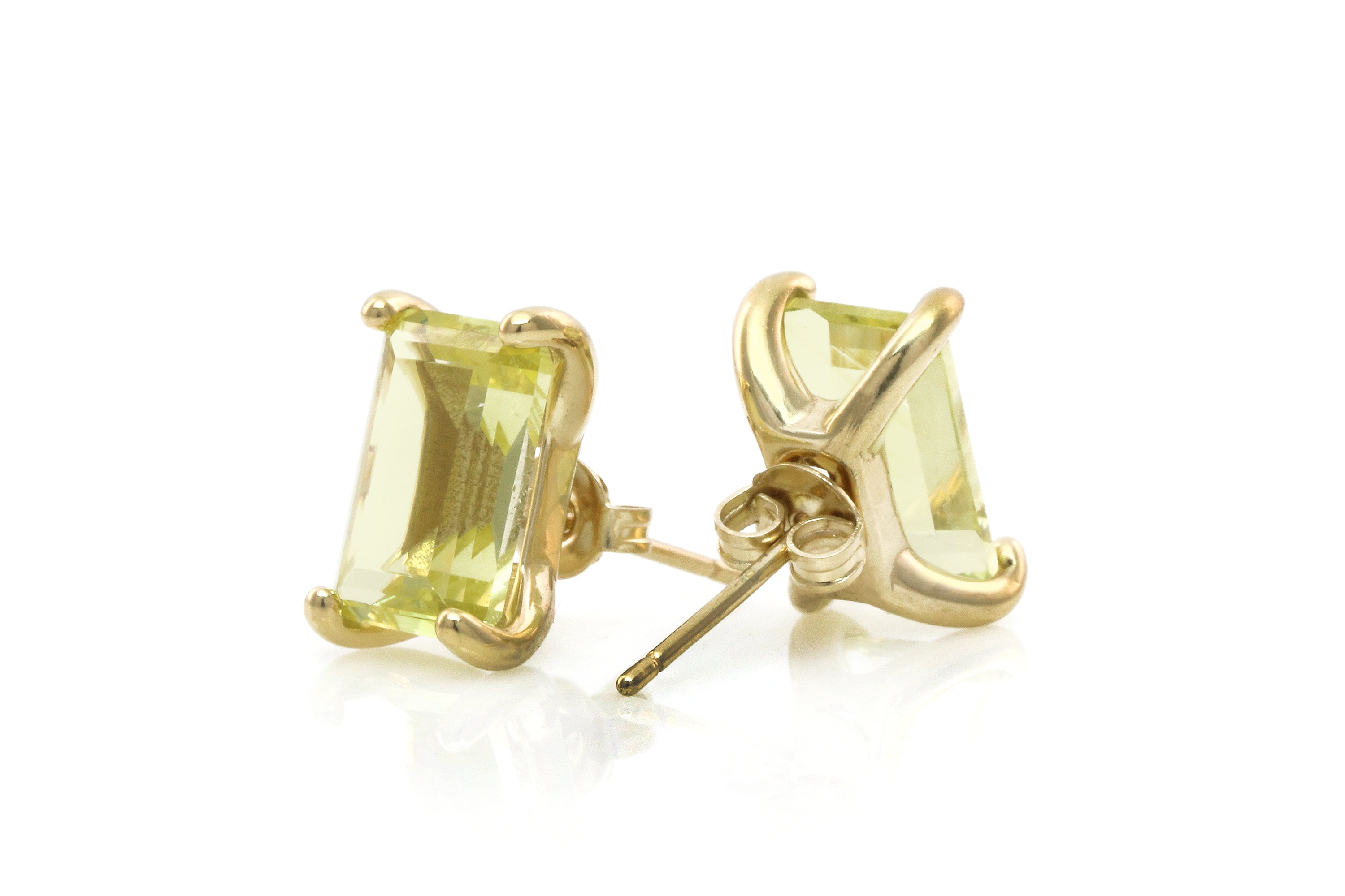Lemon Quartz Stud Gold Earrings Earrings Anemone Unique