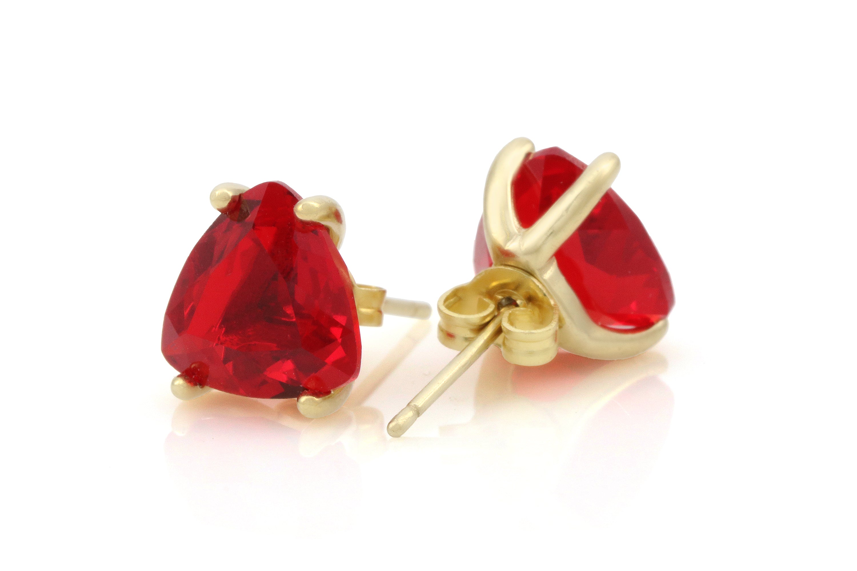 Simple Yellow Gold Ruby Earrings Earrings Anemone Unique