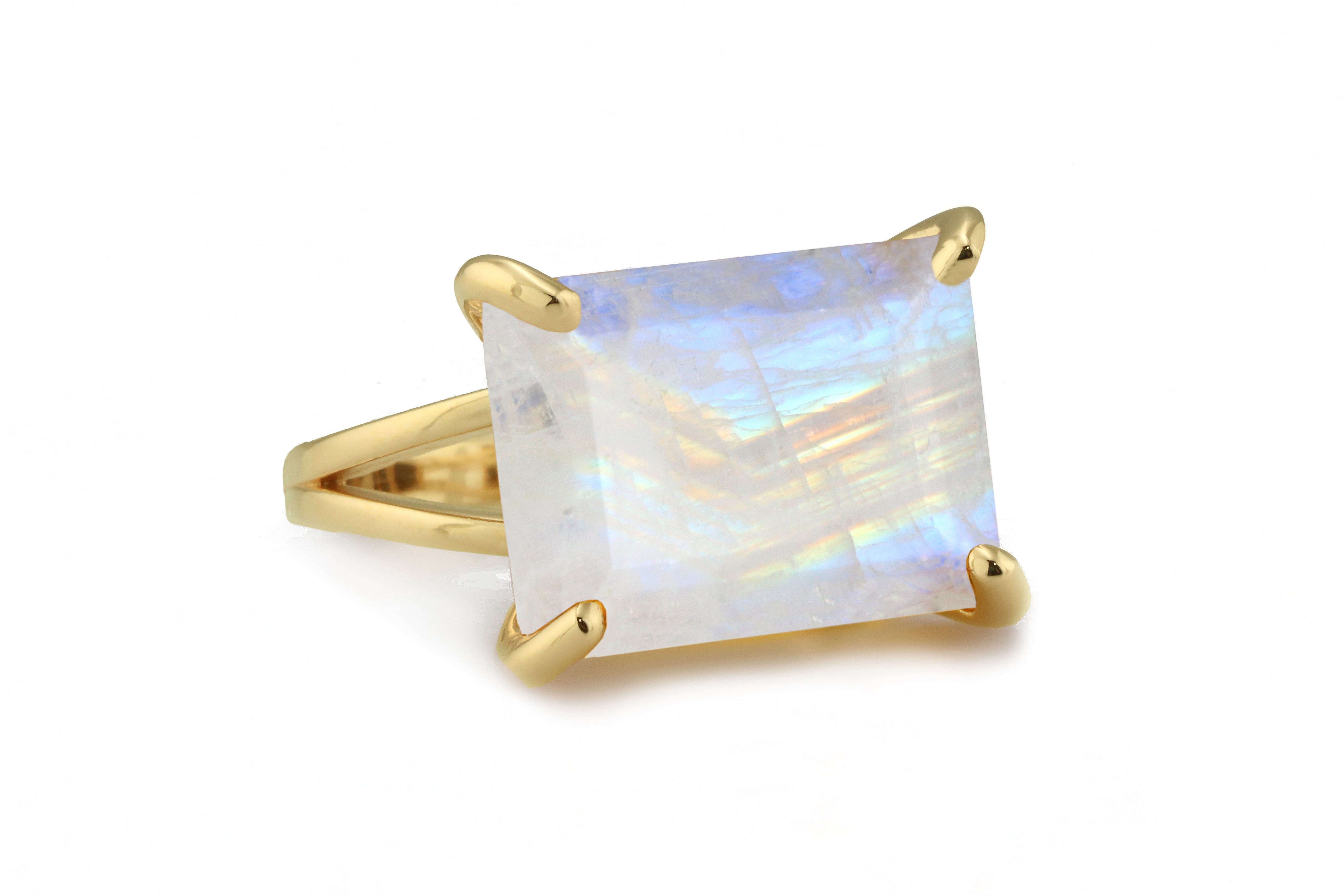 Moonstone Ring in 14k Rose Gold Rings Anemone Jewelry