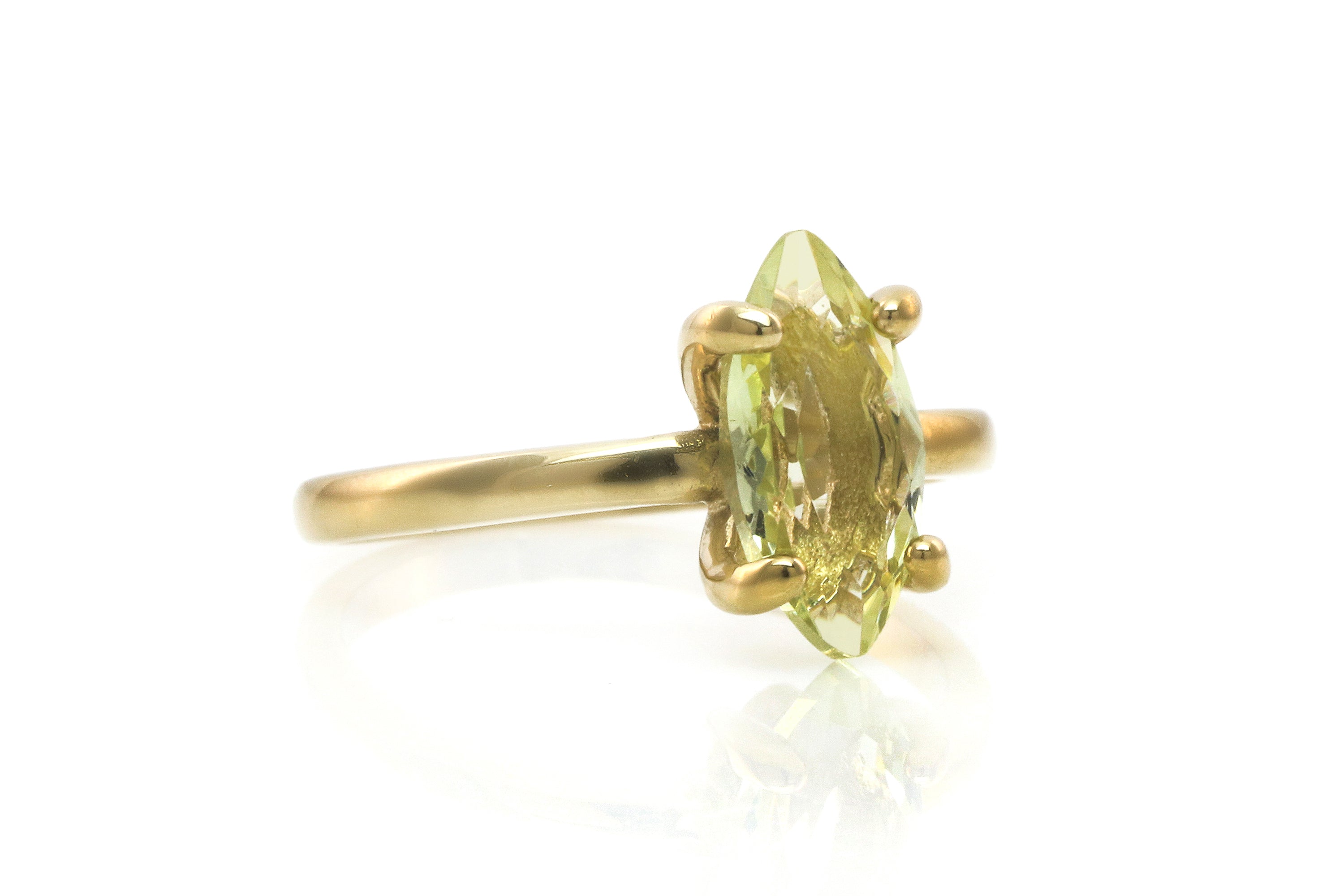 Marquise Lemon Quartz Gold Filled Ring Rings Anemone Unique