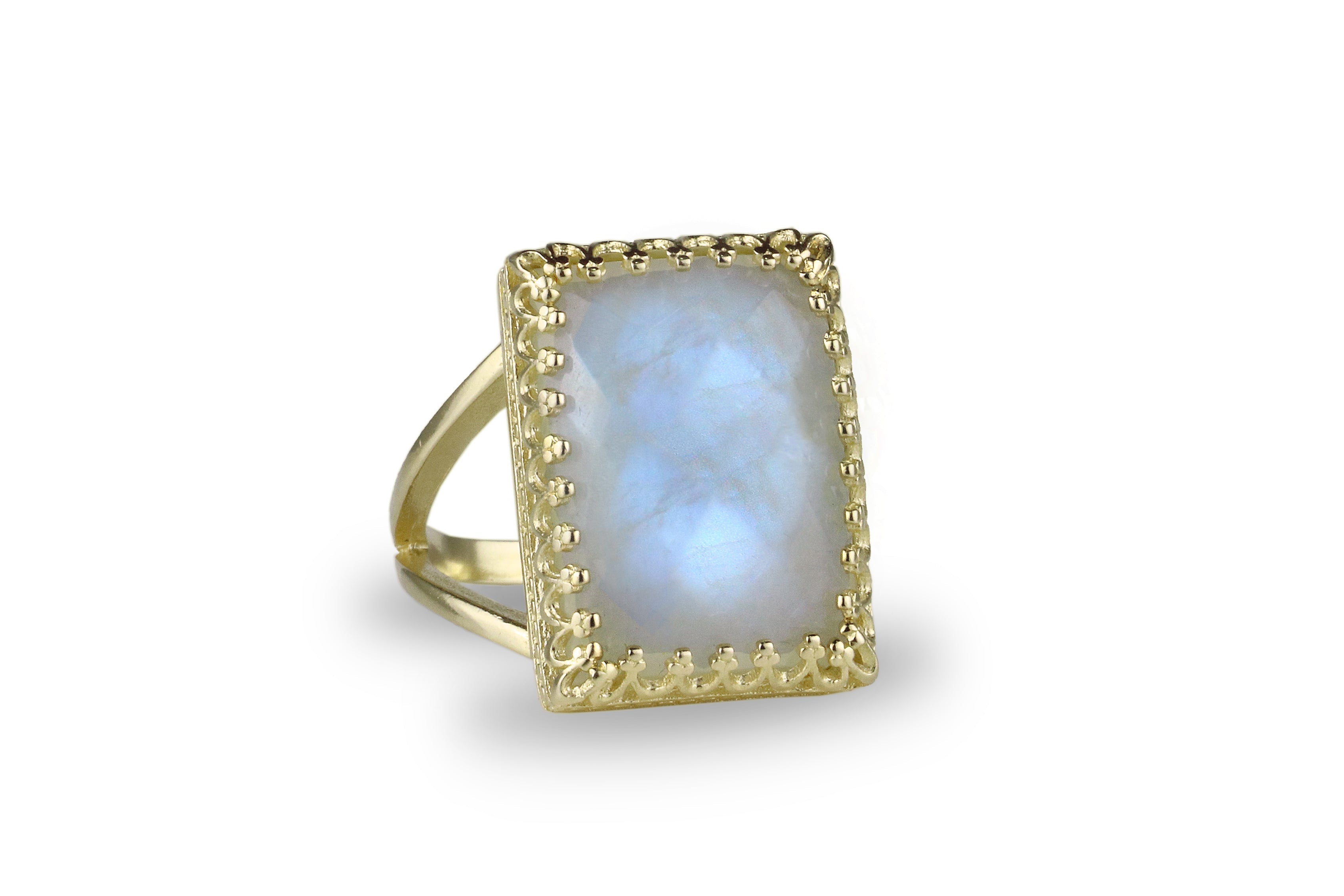 Charming Moonstone in 925 Sterling Silver Rings Anemone Jewelry