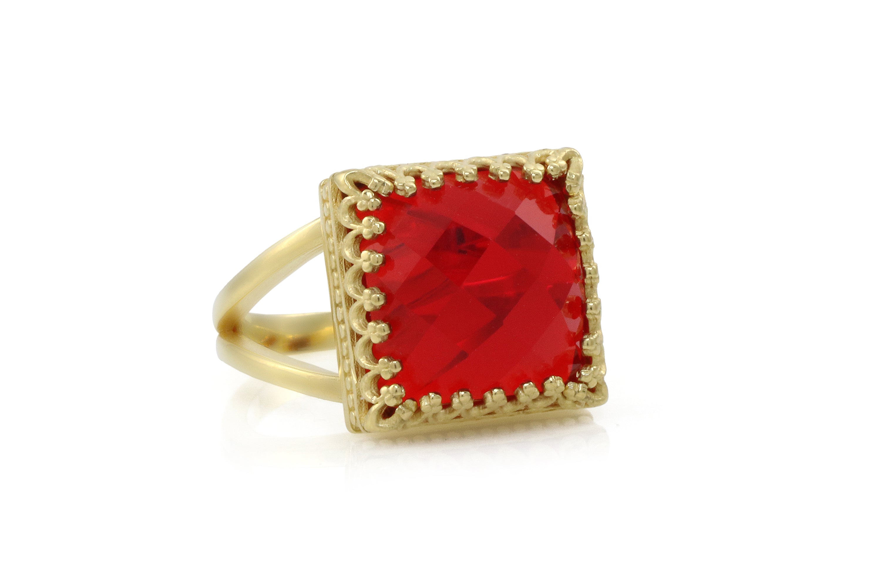 Square Ruby Jewelry Gold Ring Rings Anemone Jewelry