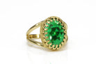 Vintage Inspired Large Oval Emerald Gold Ring Rings Anemone Jewelry