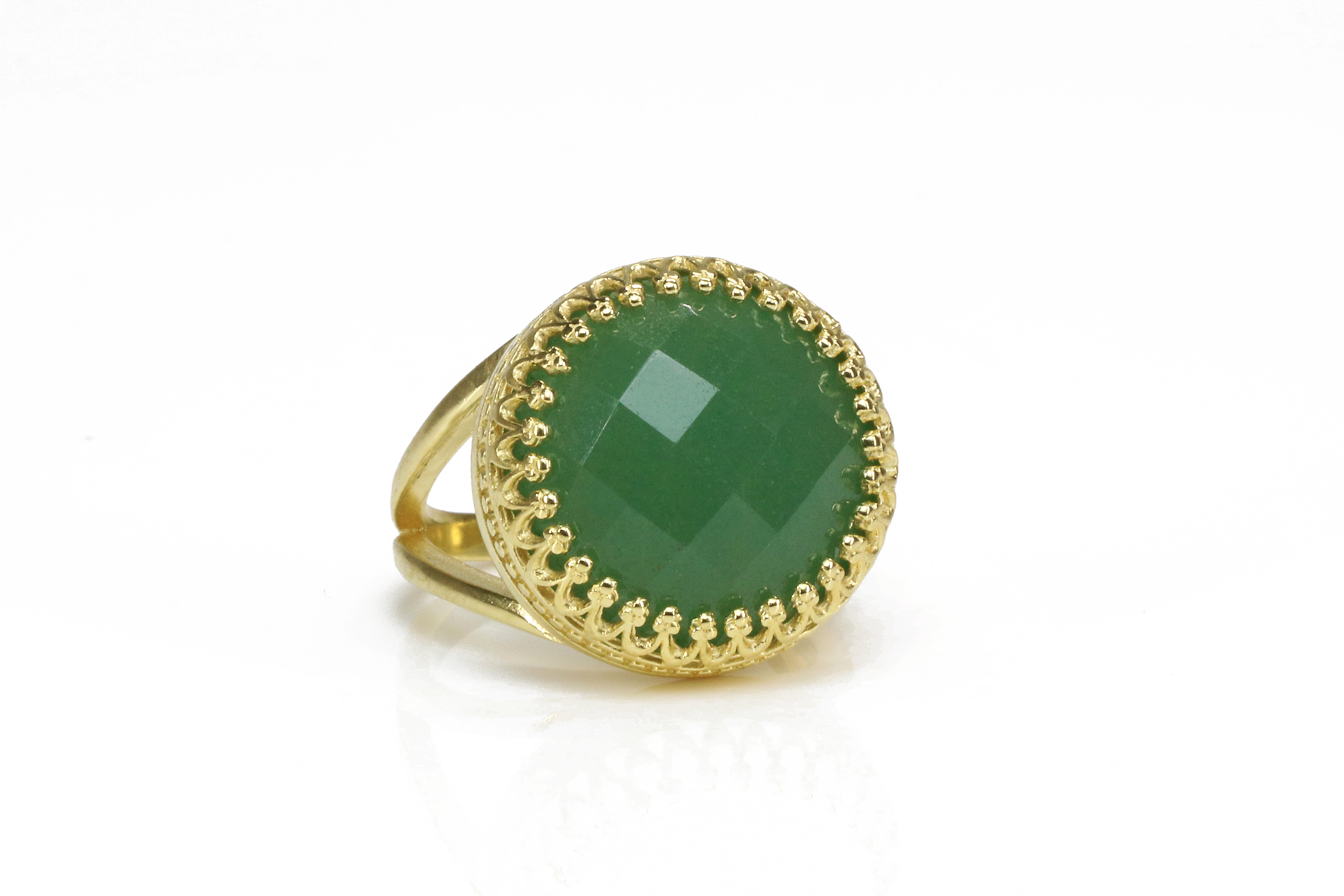 Elegant Green Aventurine Ring in 14k Gold-filled Rings Anemone Jewelry