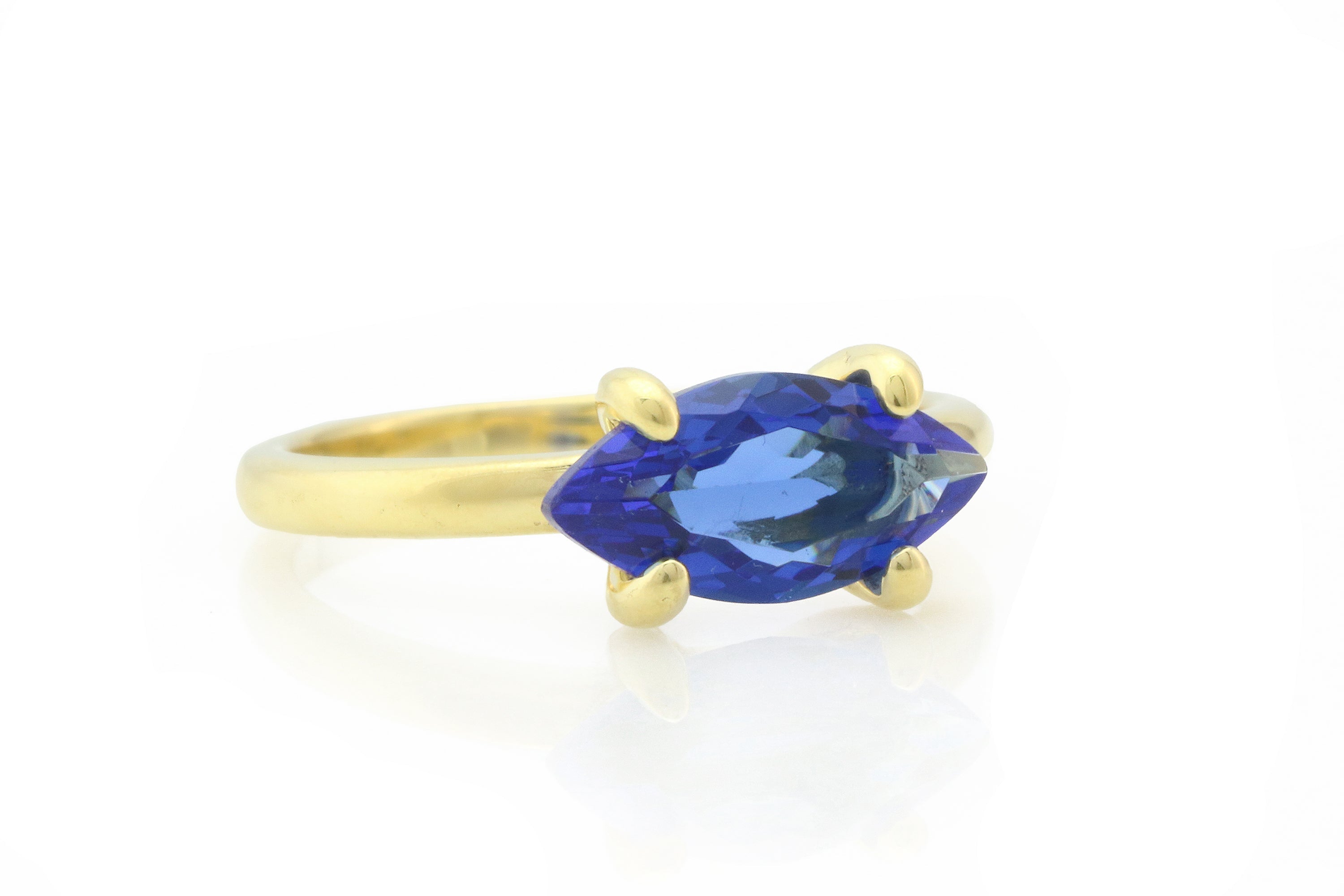 Marquise Blue Sapphire Gold Filled Ring Rings Anemone Unique